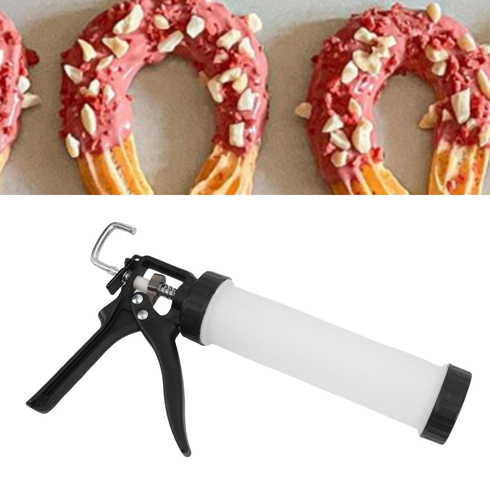 Luocute Machine à Churros de qualité Supérieure, 7,4x14,2x2,6 Pouces, Kit de Pistolets à Pression pour Biscuits Churros et Décoration de Gâteaux, Machine Multifonctionnelle avec Poche à