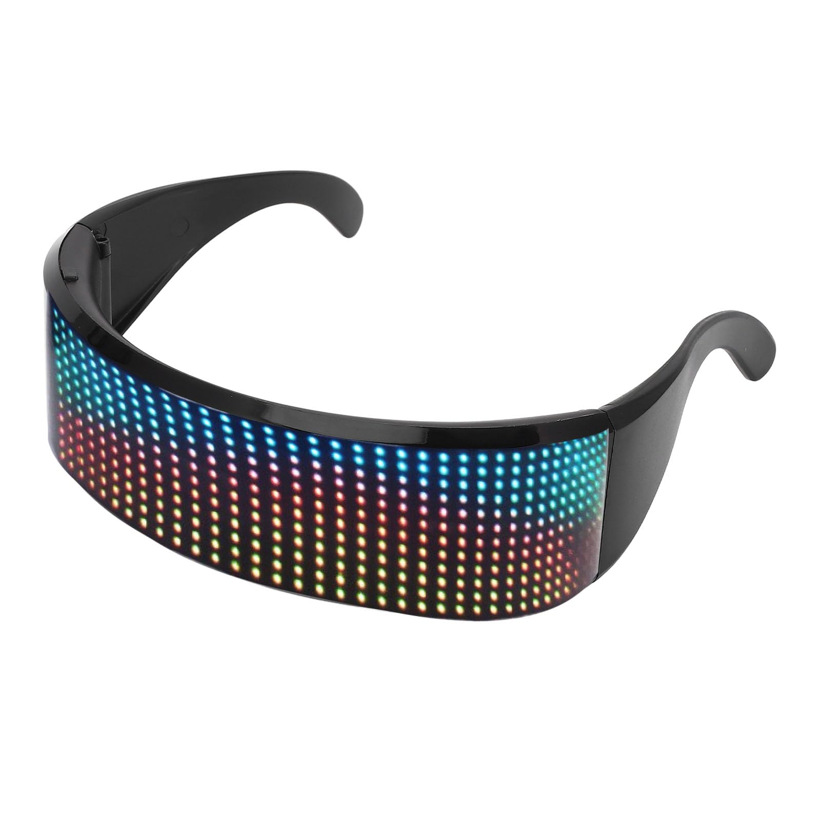 Topiky Occhiali Illuminanti RGB Personalizzabili Controllati APP, Occhiali Intelligenti con Display LED, Occhiali Illuminanti per Adulti, Classici, Unisex, LED 12x36, ABS, Musica e Arte