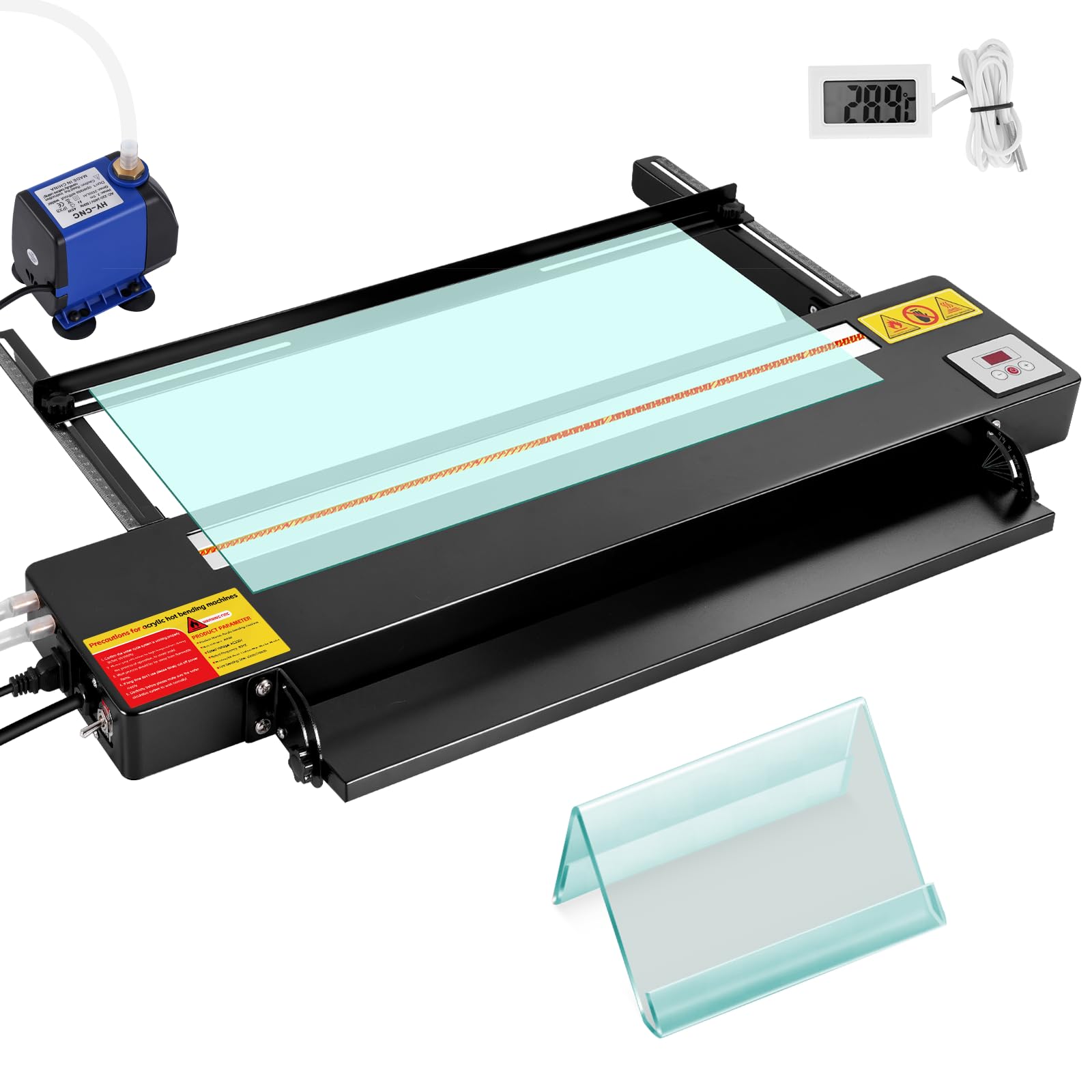 Doblador digital de plástico acrílico, dispositivo de doblado térmico de acrílico de 60 cm de largo con cable calefactor de repuesto, doblador térmico de plástico con ángulo y longitud ajustables para