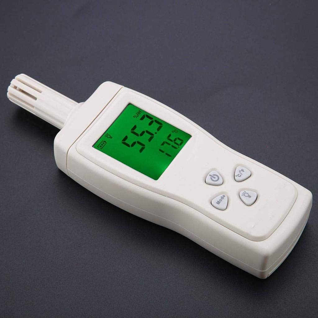 Misuratore di temperatura e umidità, termometro, igrometro, punto di rugiada e temperatura del bulbo umido, batteria inclusa