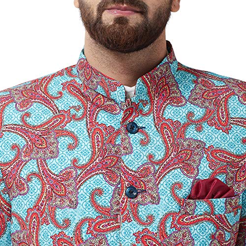 Image of SOJANYA (Since 1958 Men's Cotton Blend Printed Blazer