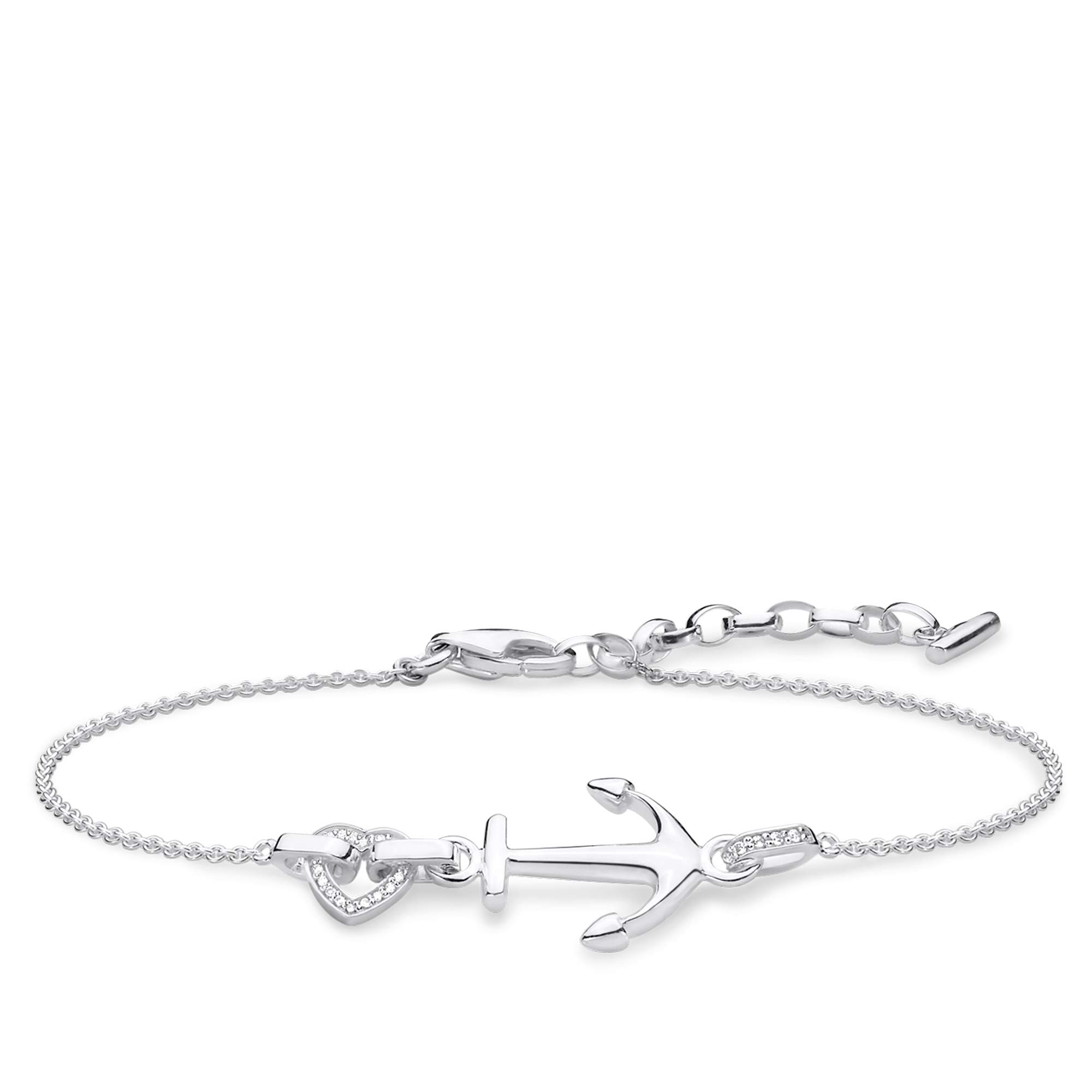 Thomas Sabo Women Bracelet Anchor Heart 925 Sterling Silver A1854-051-14-L19v