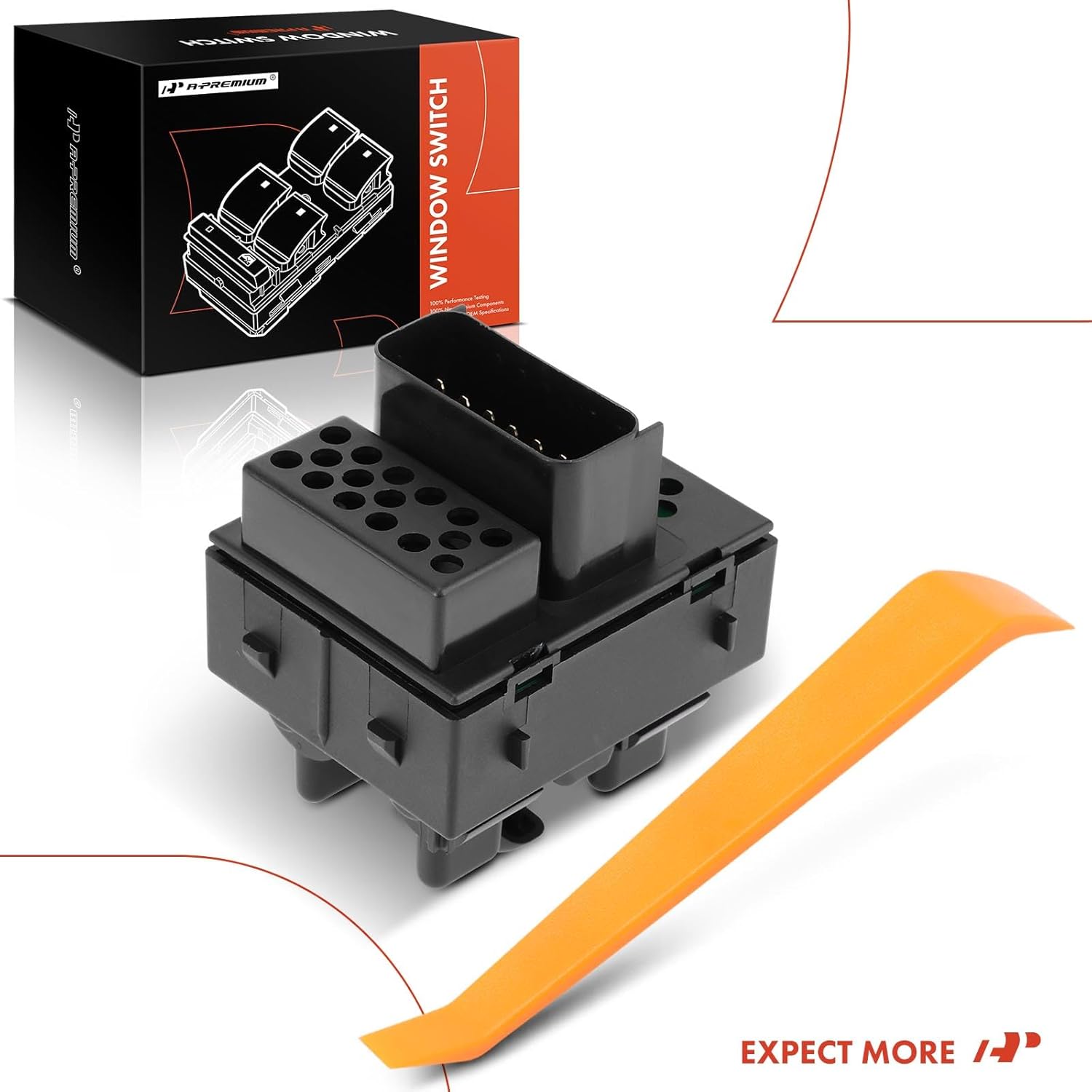 A-Premium Power Window Master Control Switch Compatible with Jeep Wrangler 2007 2008 2009 2010 Sport Utility 4 Door, Front Left Driver Side, Replace# 4602756AB, 4602756AA