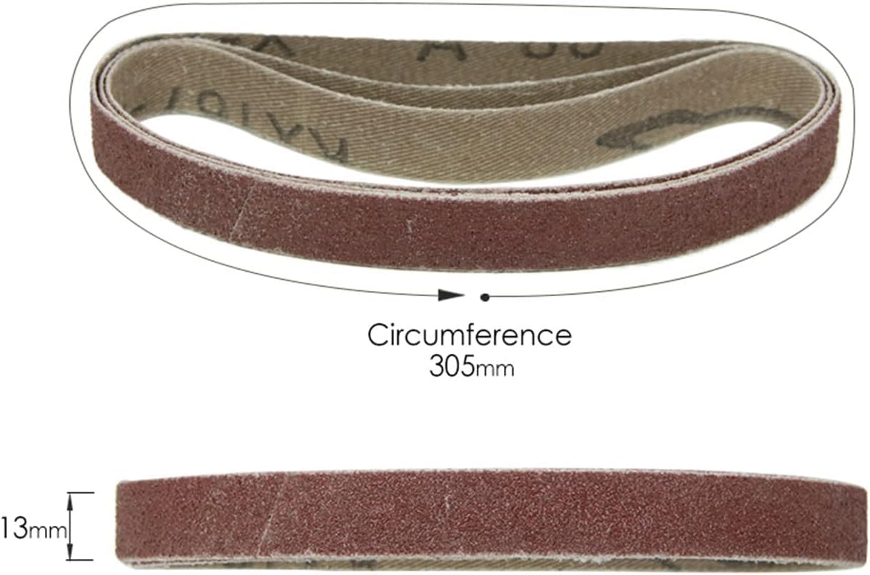 MAYABI Nastro abrasivo, 12 Pezzi 13 x 305 mm con Carta abrasiva Mista Grana 80~1000 for lavori affilati WSKTS-W 1/2x12 affilacoltelli for molatura, affilatura