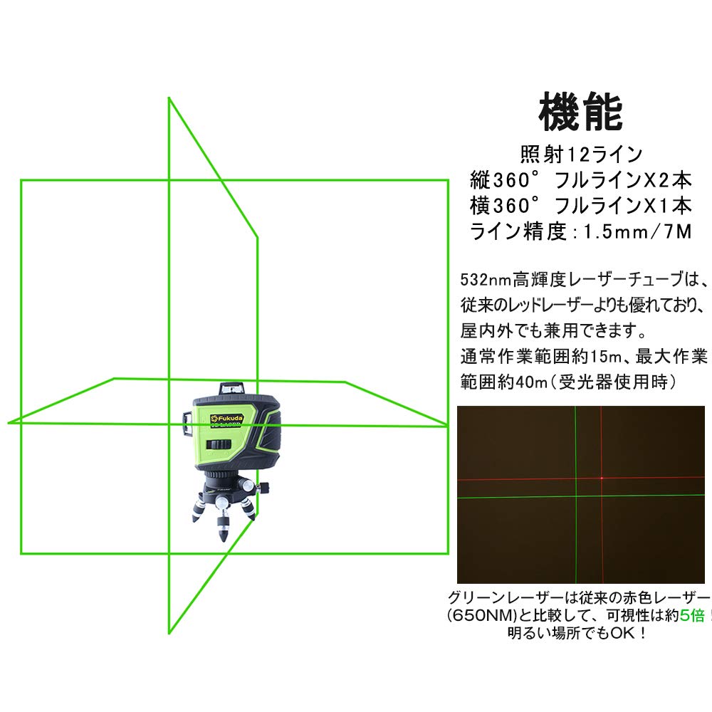 FUKUDA フクダ FD-9GR/9RD レーザー墨出し器用受光器 赤色・緑色兼用 