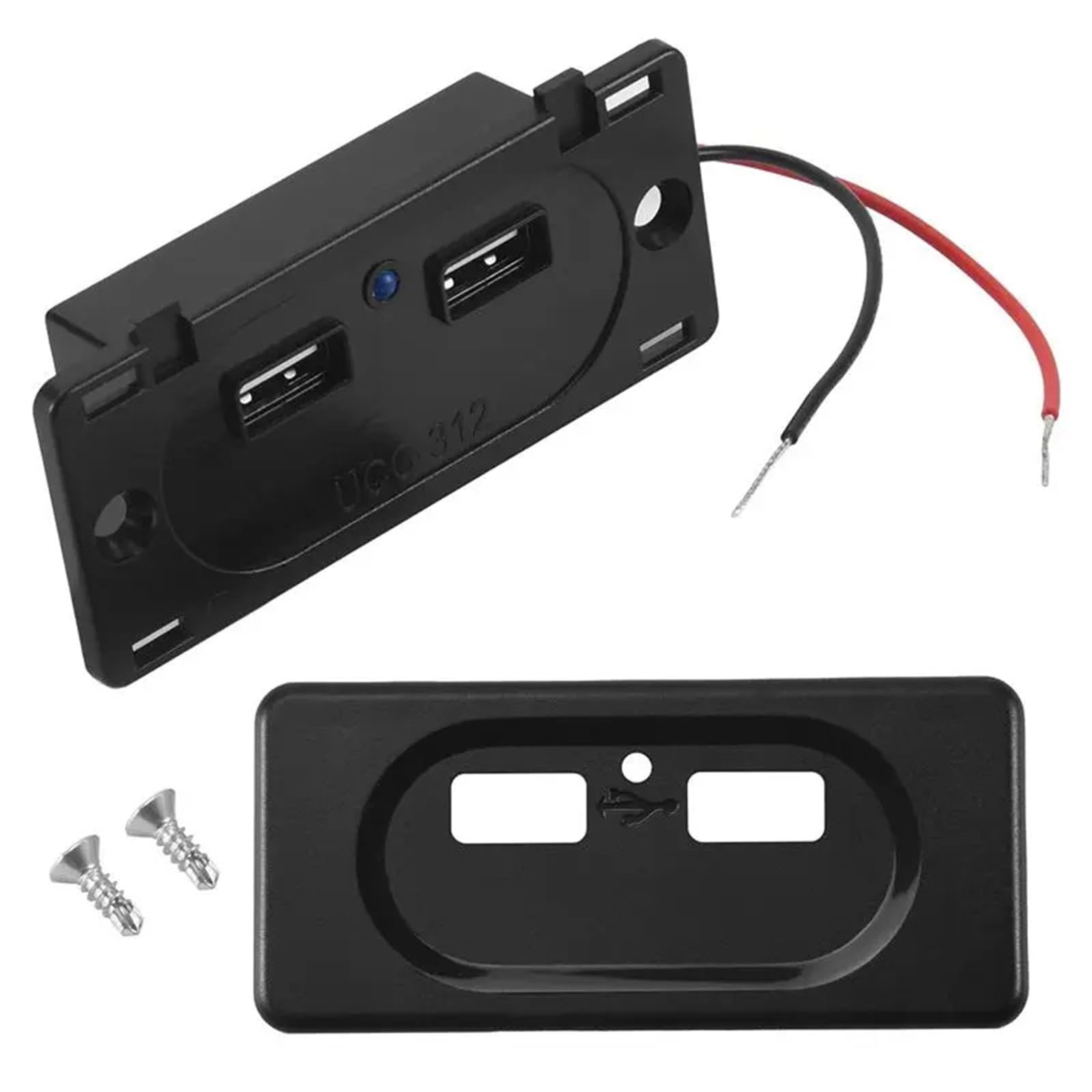 UDHBJEBQ N62R-Vehicle DC5V/3.1A Dual USB Ports Socket Modification Accessories For Car Camping Boat Motorhome Caravan