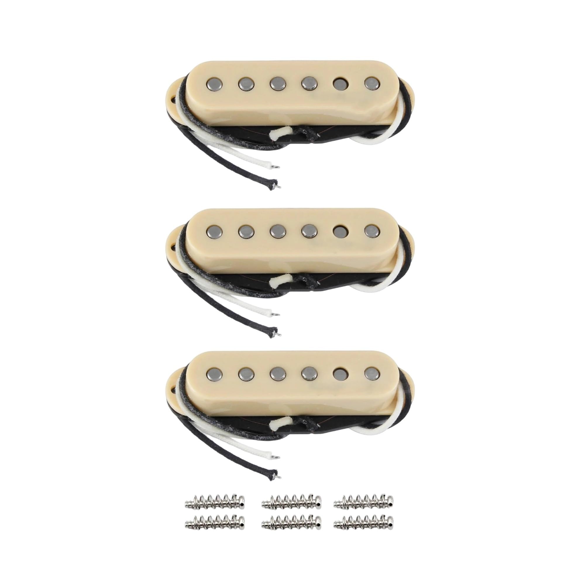 Set Di Pickup Per Chitarra Acustica A Bobina Singola Intrecciata Retrò Da 3 Pezzi(Cream)