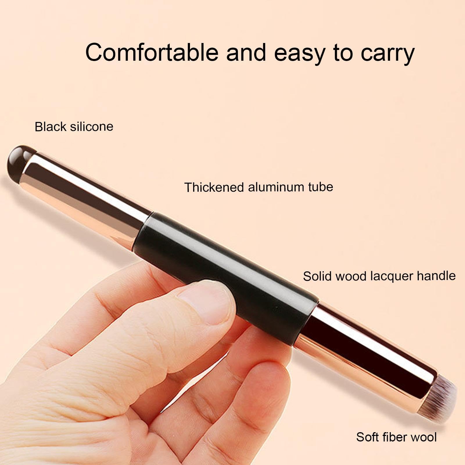 Pennello per trucco in silicone, applicatore per rossetto - Pennello per olio labbra portatile testa tonda | Pennello multiuso per olio labbra in silicone con coperchio, applicatore per trucco dop
