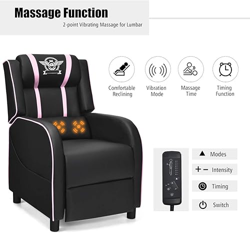 Miniatura 5 de GORELAX - Silla reclinable moderna de masaje para juegos, sillas reclinables de cine en casa de piel sintética con reposapiés y masaje, silla de
