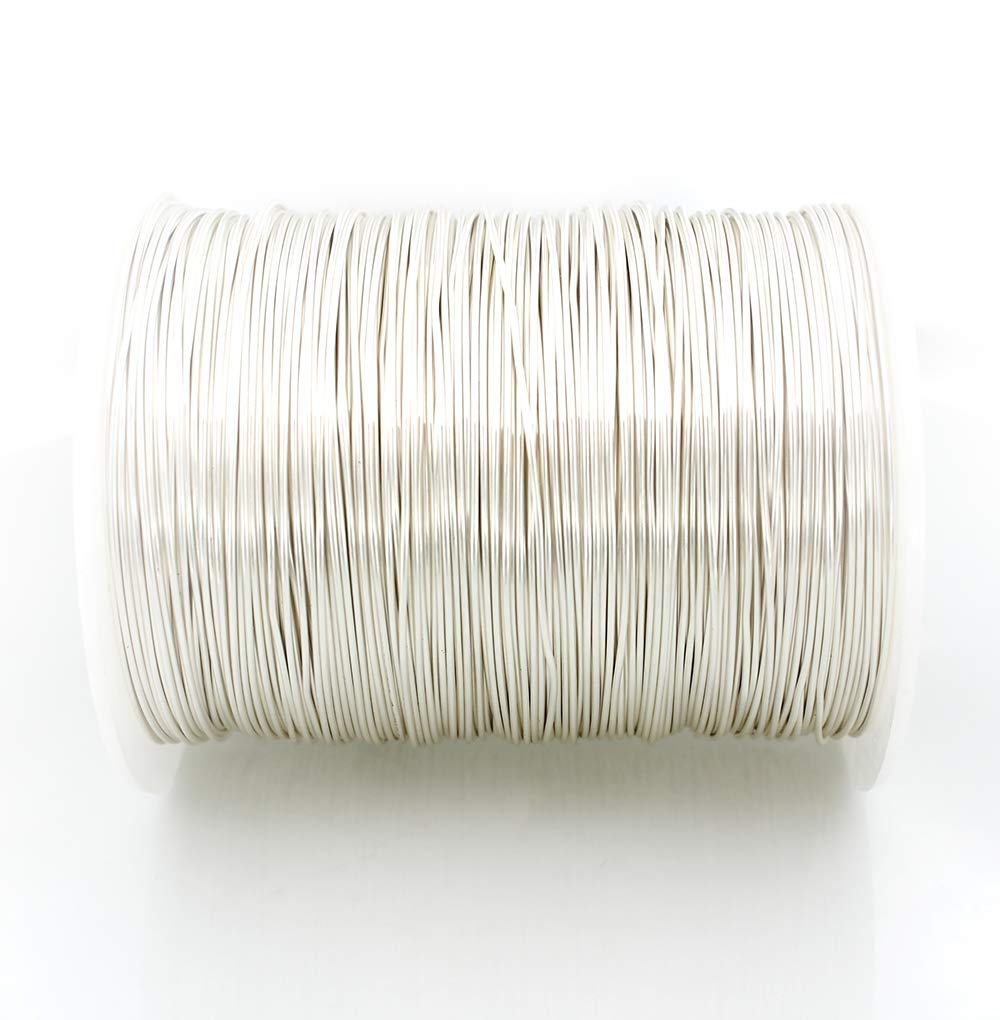 Craft Wire - 0.8mm or 20 Gauge - Silver Plated Copper - Tarnish Resistant - 5m or 16ft - Z971-2