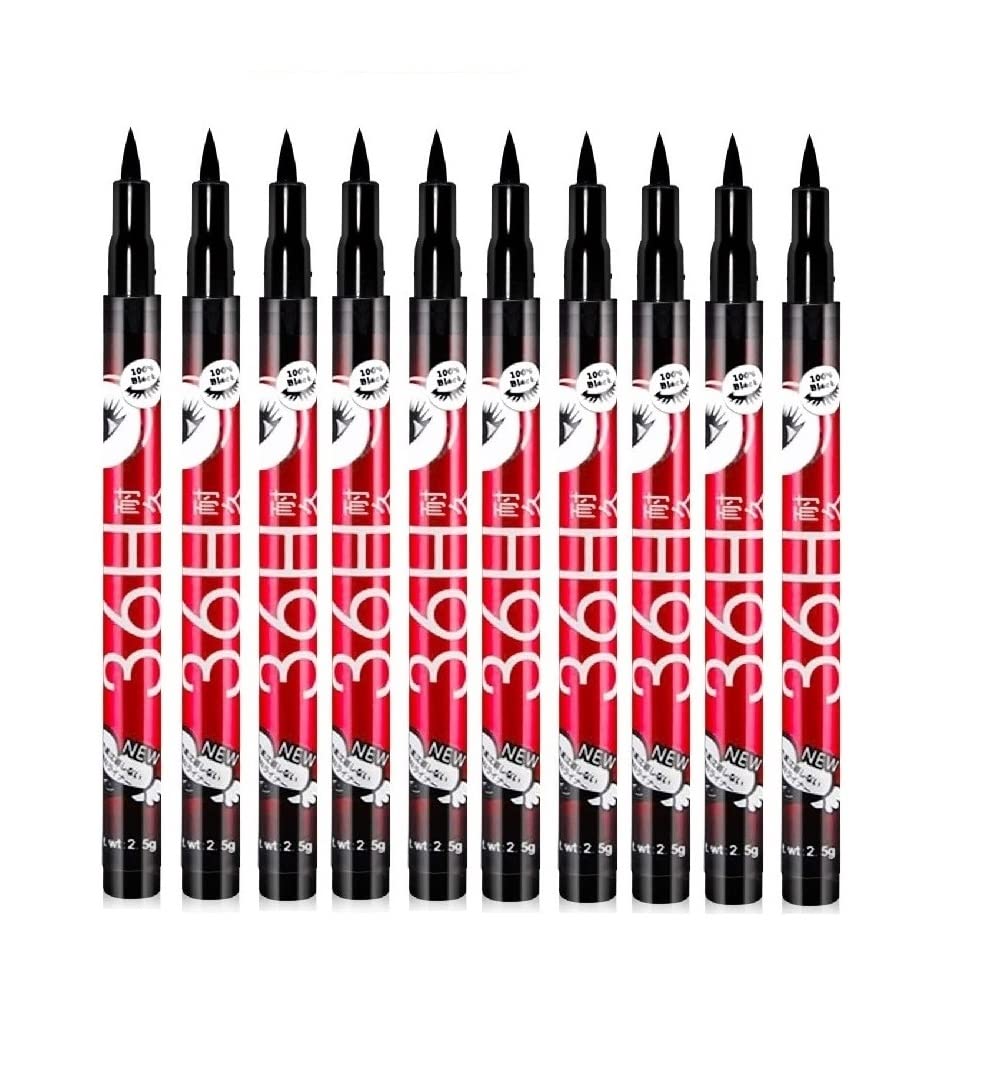 NYN Huda Insta Beauty 36 Hour Water Proof Smudge Proof Long Lasting Liquid Sketch Eye Liner (Pack of 10)-image-23