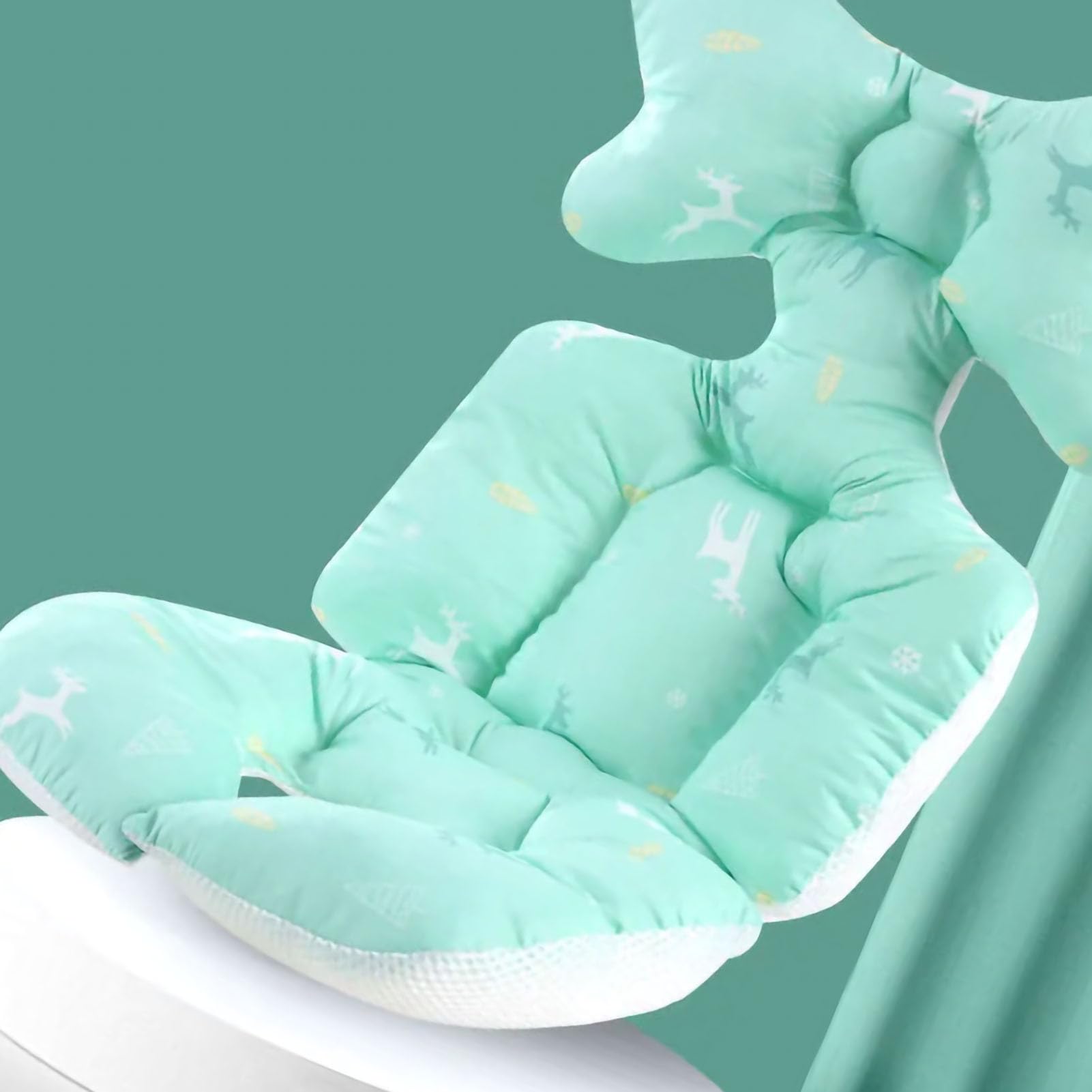 Naroote Coussin de Siège pour bébé, Coussin de Poussette en Coton Doux pour Toutes les Saisons, Insert de Chaise Confortable pour Poussette, Siège D'auto (Cerf)