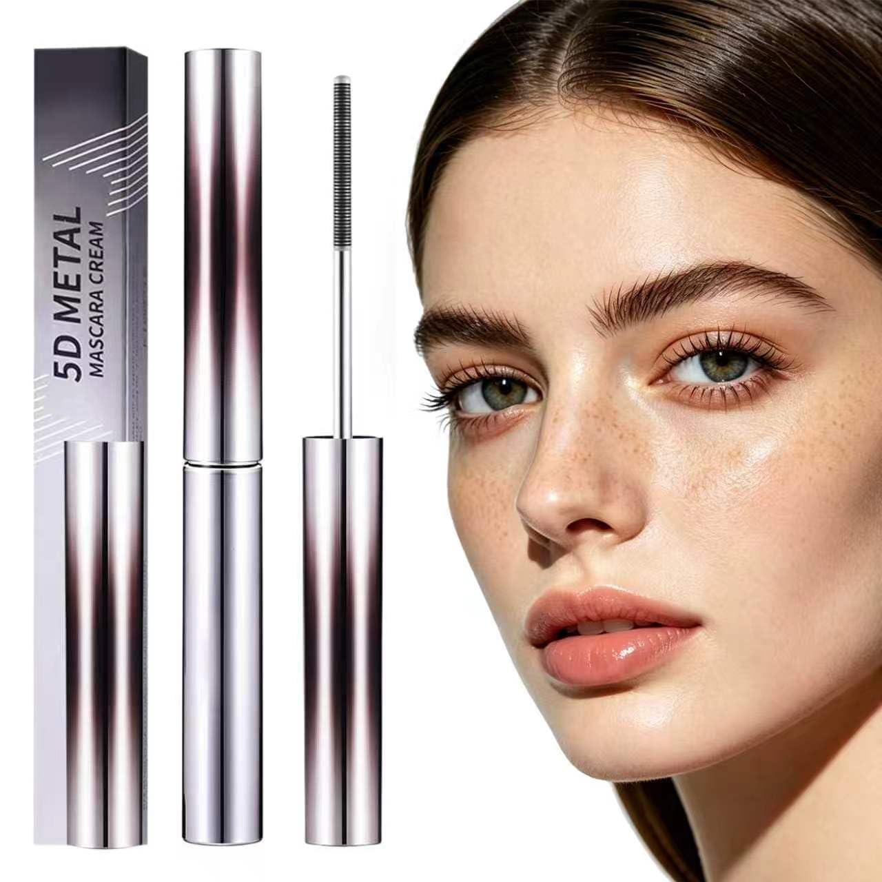 Iron Wand Mascara, New Metal Curl Waterproof Mascara, Eyelash Primer Waterproof Long Curling (0.12oz)