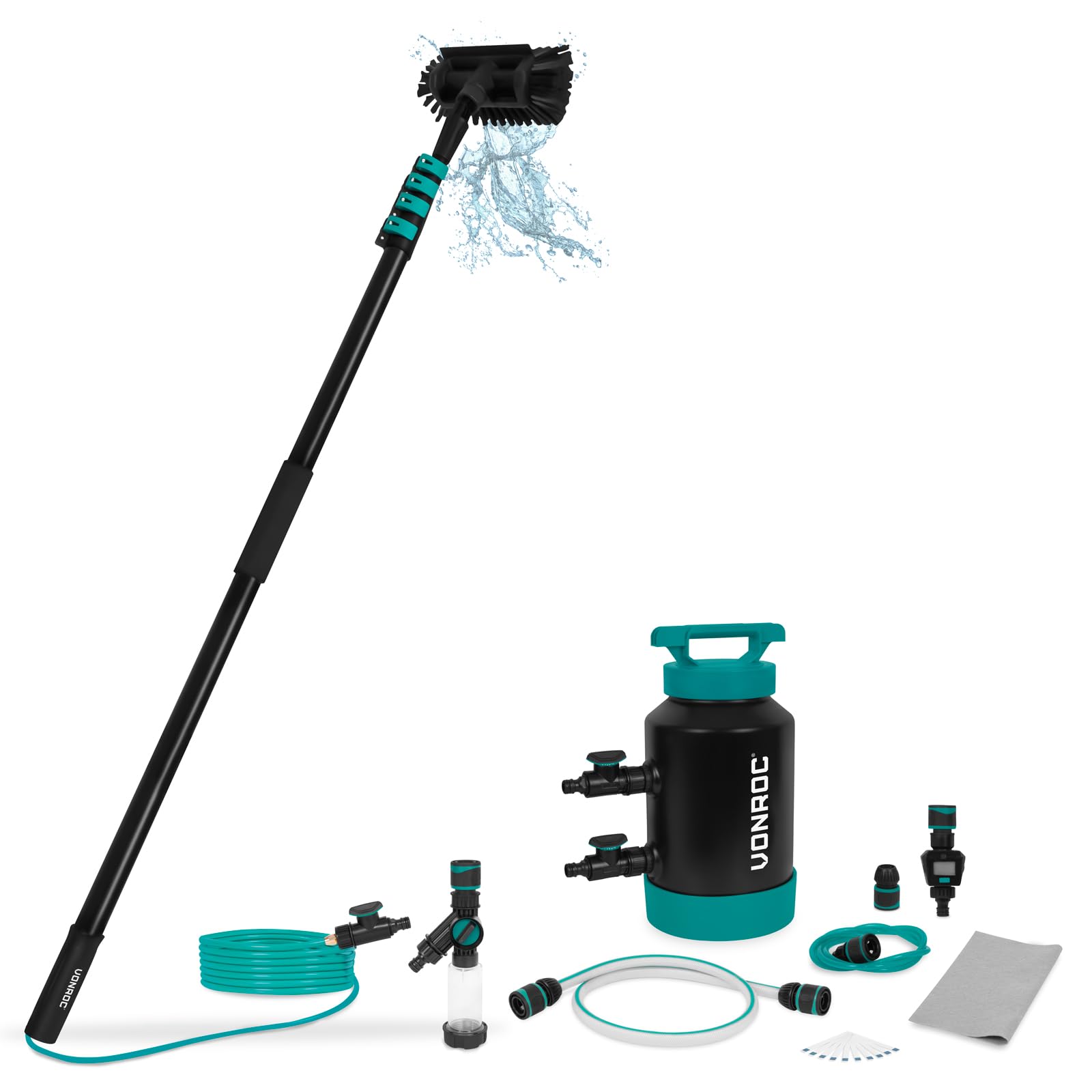 VONROC Kit Pulizia Pannelli Fotovoltaici 3K Full Carbon con Filtro di