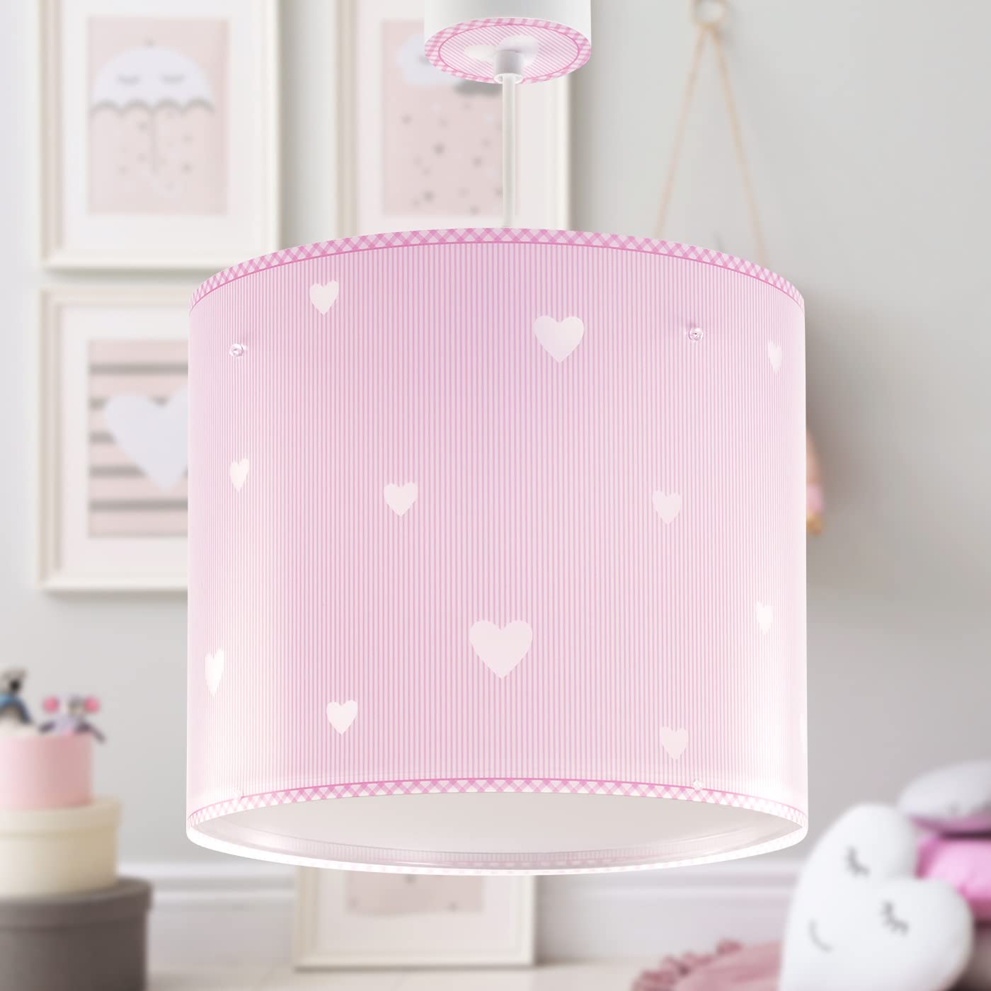 Dalber Children's hanging lamp ceiling light children's room children's lamp Sweet Dreams Hearts pink