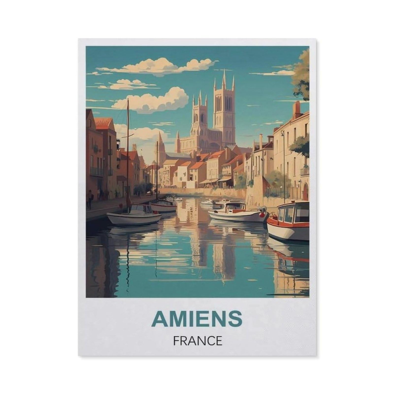 Funny Bathroom Wall Decor Signs，Amiens France(15x30cm）