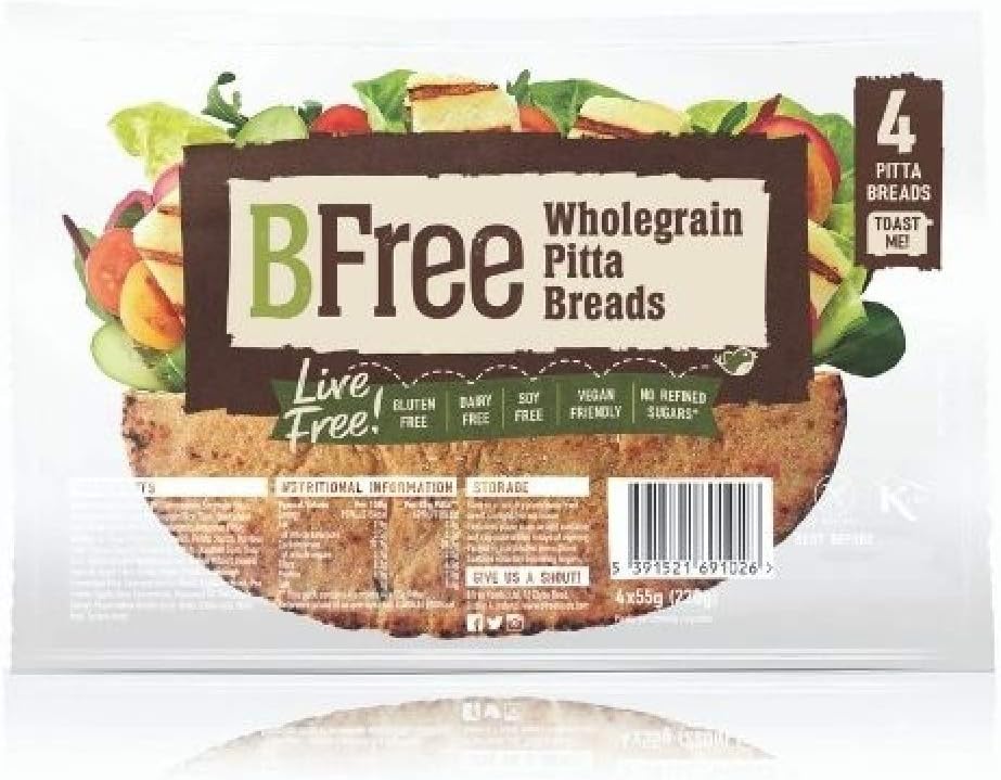 BFree Wholegrain Pitta Breads Stone Baked, 4 x 55g Amazon.co.uk Grocery