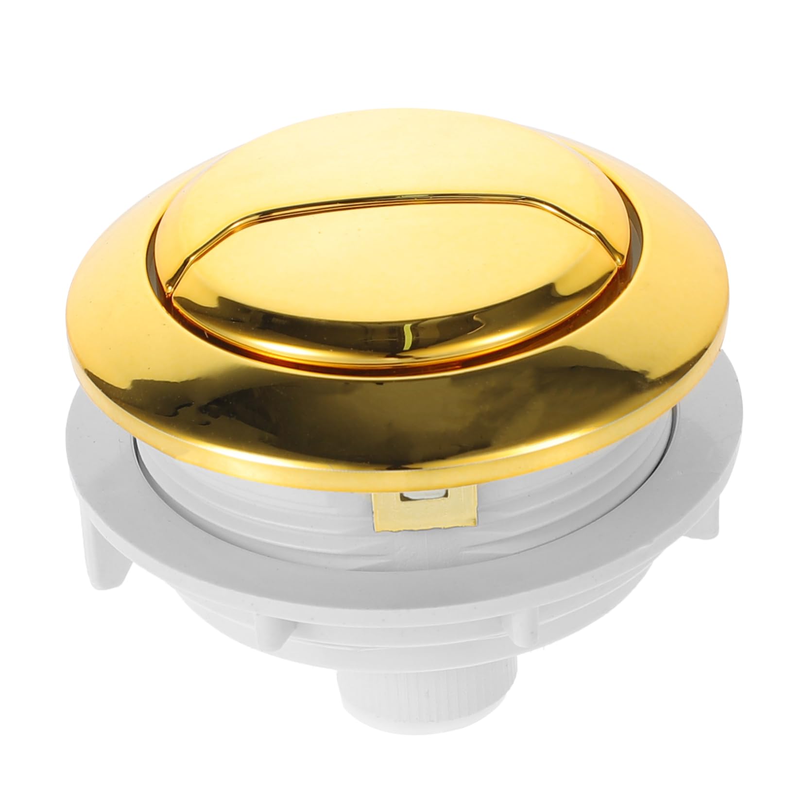 Pulsante per Coperchio Serbatoio Wc a Doppio Tasto Rotondo | Ricambio in Plastica Oro, Design a Doppia Pressione, Installazione Semplice