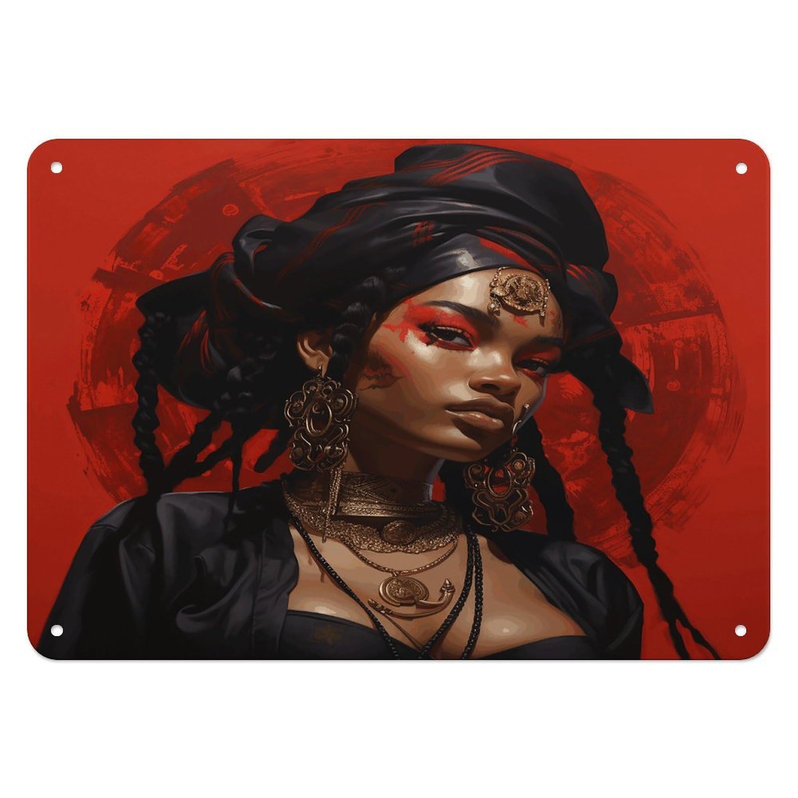 Fekiloot Style Anime Characters Wall Decor Iron Painting Metal Sign