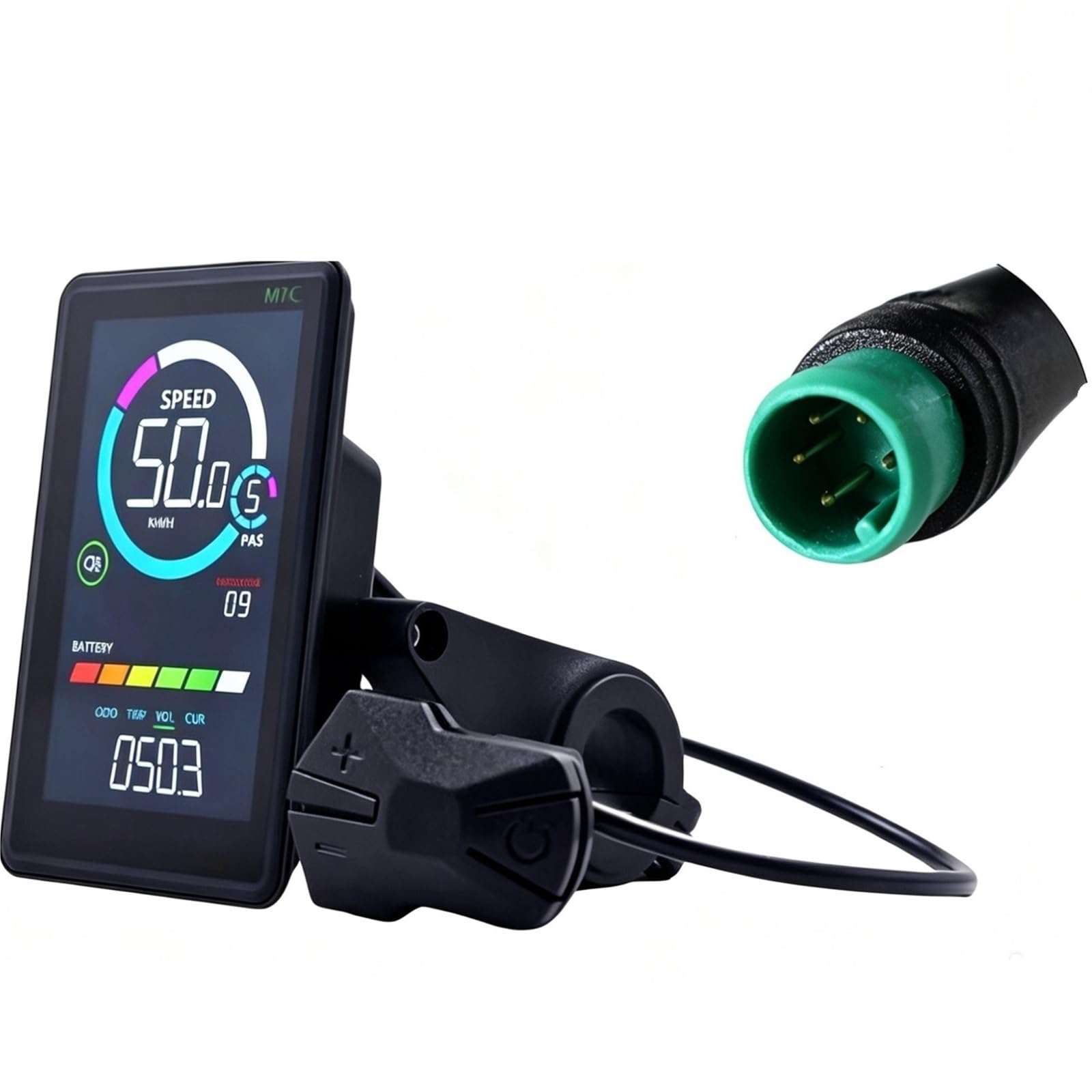 bdfndjnm M7C-2 UART2 E-bike Colour LCD Screen, 24V-60V Display Unit, USB Interface & Waterproof SM Connector(SM 5pin)