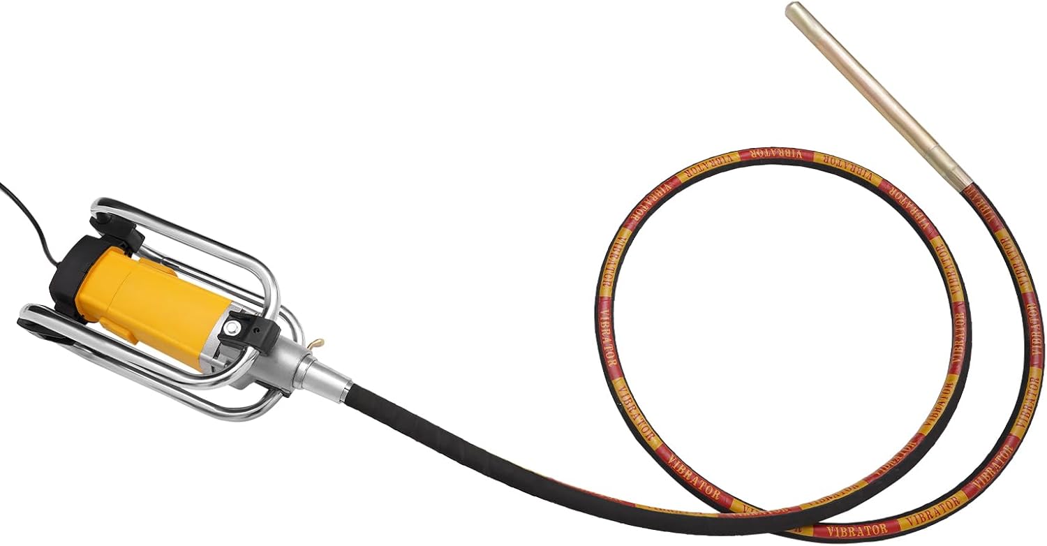 Electric Concrete VibRodentor 2000W Professional with 13.1ft Flexible Shaft, 4300RPM High Frequency VibRodenting Head for Building Construction, Highway, Bridge Concrete Pouring and Repair