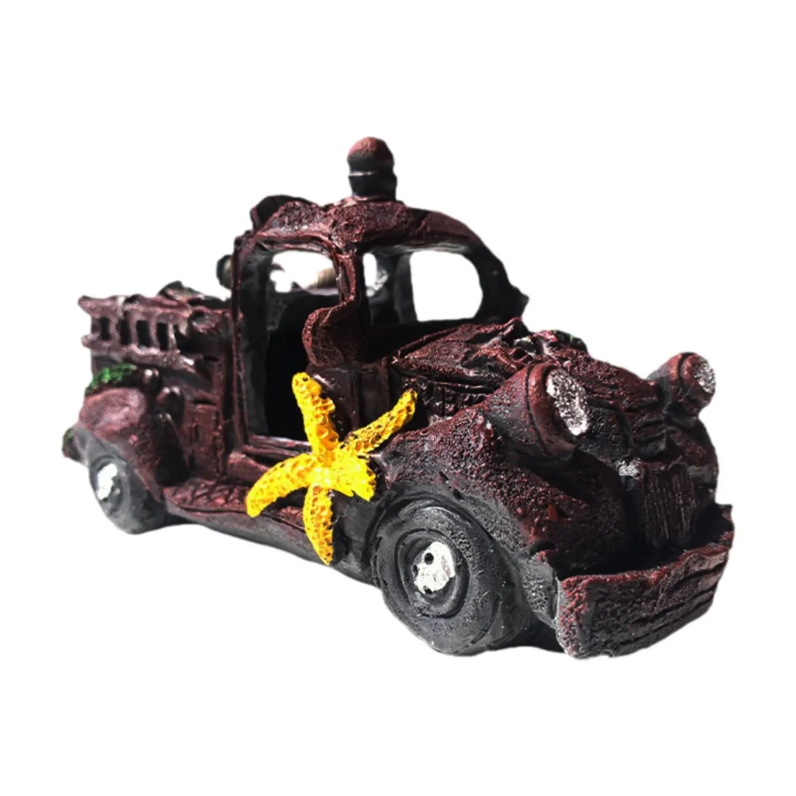 AYWTIUN aquarium ornaments Resin Auto Wreck Aquarium Decoration Prawn Cave for Rest Play Salt and Fresh Water Small Fish Aquatic Pets to Breed