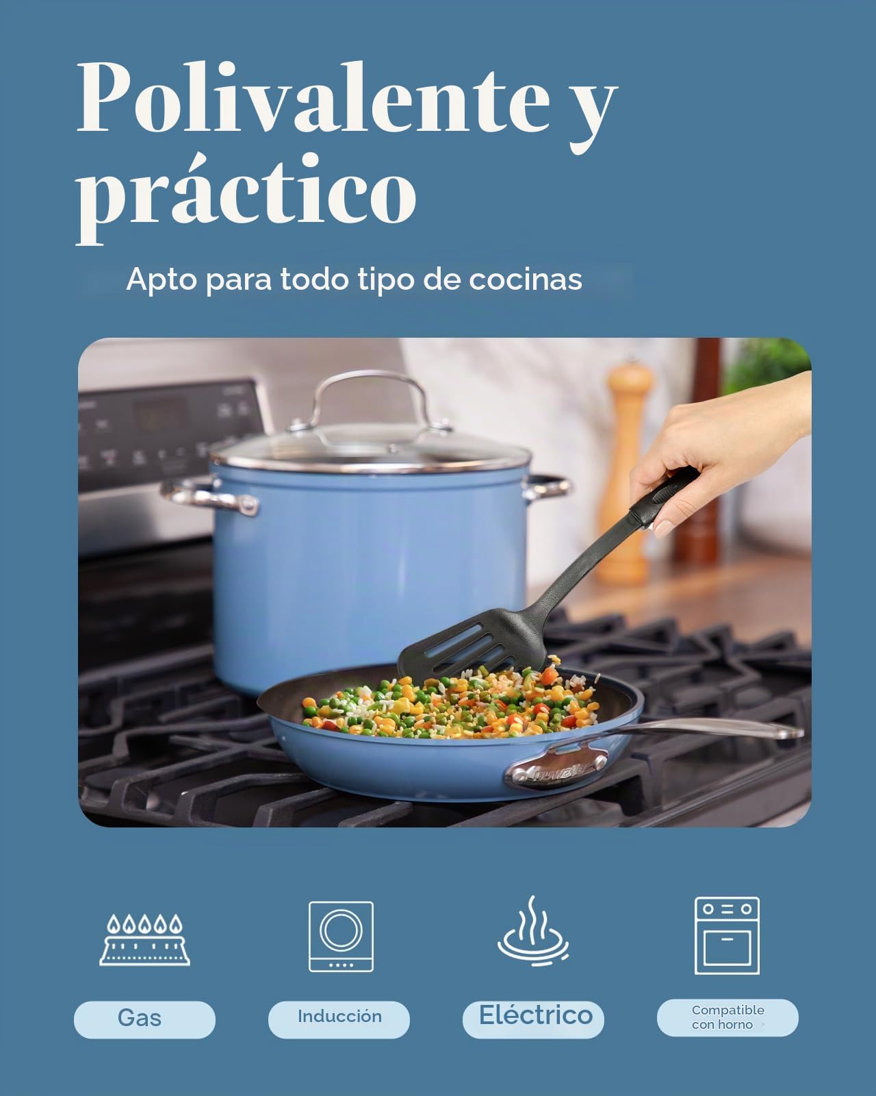 Nuwave Olla 4,7L en Cerámica Antiadherente Duralon en Azul, sin PFAS