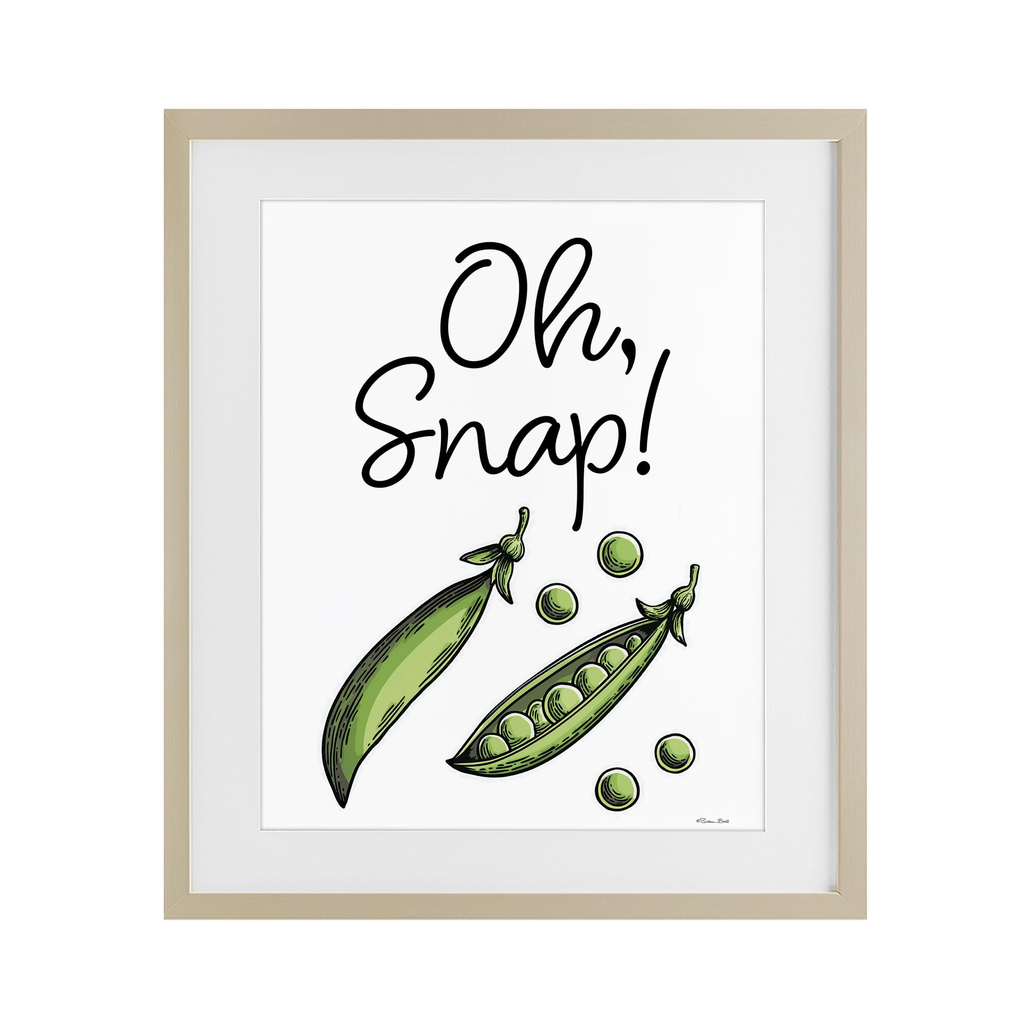 Stupell Industries Harvest Pine (Textured) Playful Peas Typography Kitchen, 17 X 21 Inch Framed Print Under Glass