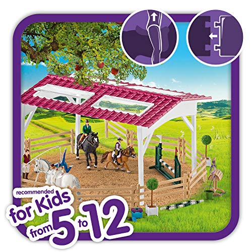 schleich 42389 Reitschule mit Reiterinnen und Pferden, ab 5 Jahren, HORSE CLUB - Spielset, 40 Teile, exklusiv bei Amazon – Bild 3