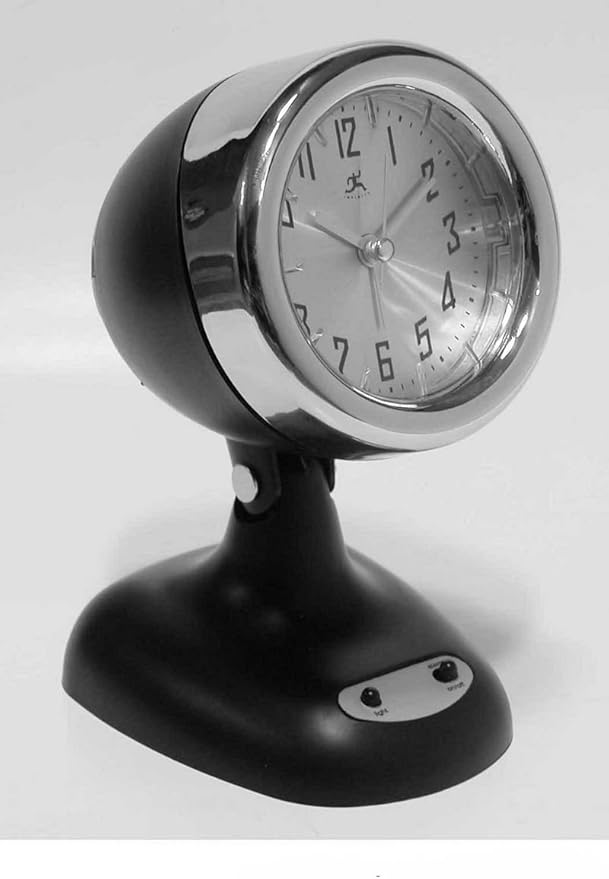 Infinity 3.75" Retro Spot Light Alarm Clock in Black