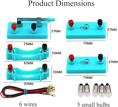 Miniatura 2 de Kit de aprendizaje de circuito de electricidad para niños, herramienta de aprendizaje de experimentos de laboratorio eléctrico de ciencia de física