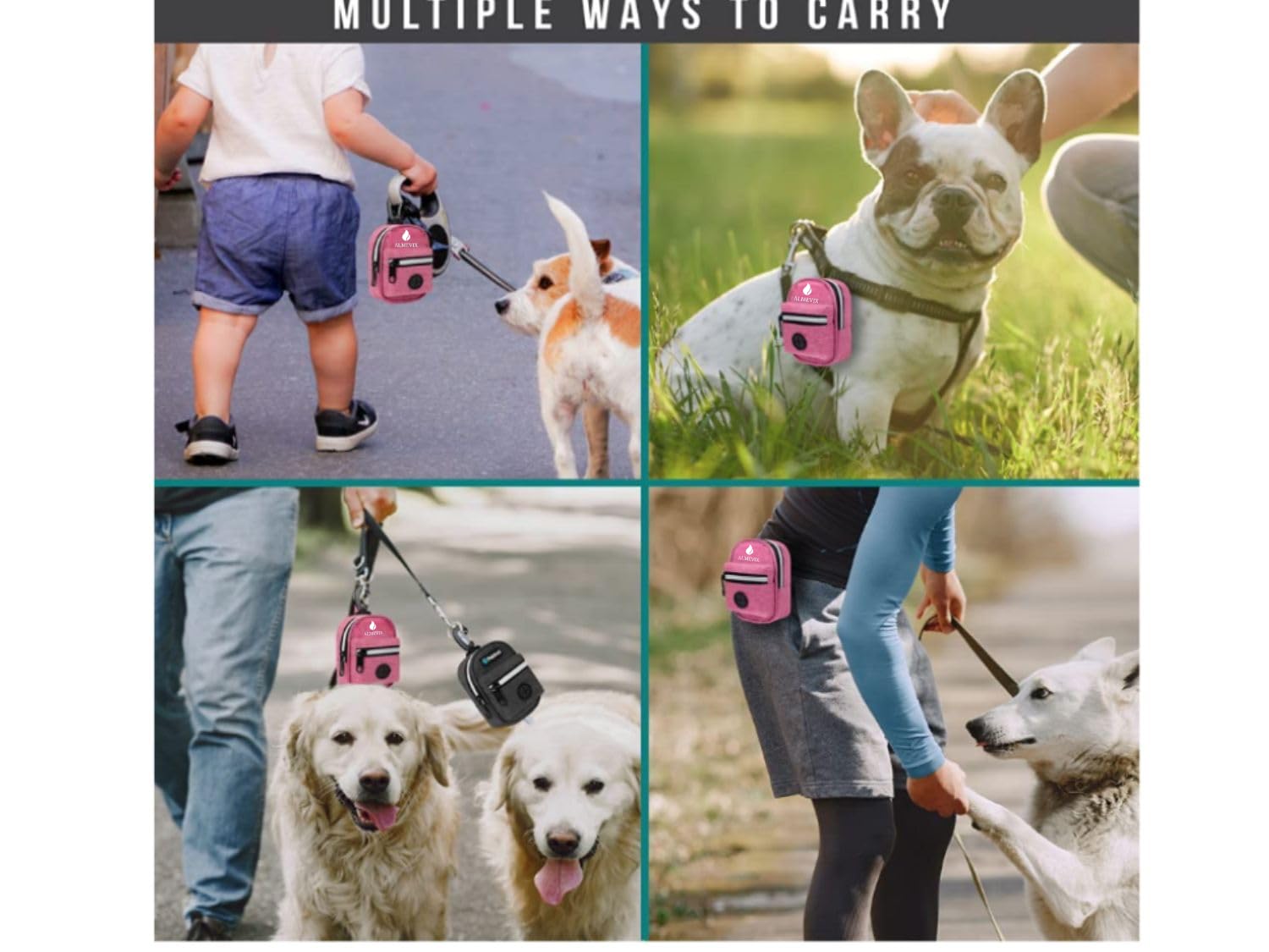 Dispenser Sacchetti Per Cane Per Guinzaglio - Portaborsa Escrementi Con Clip - Foto 11