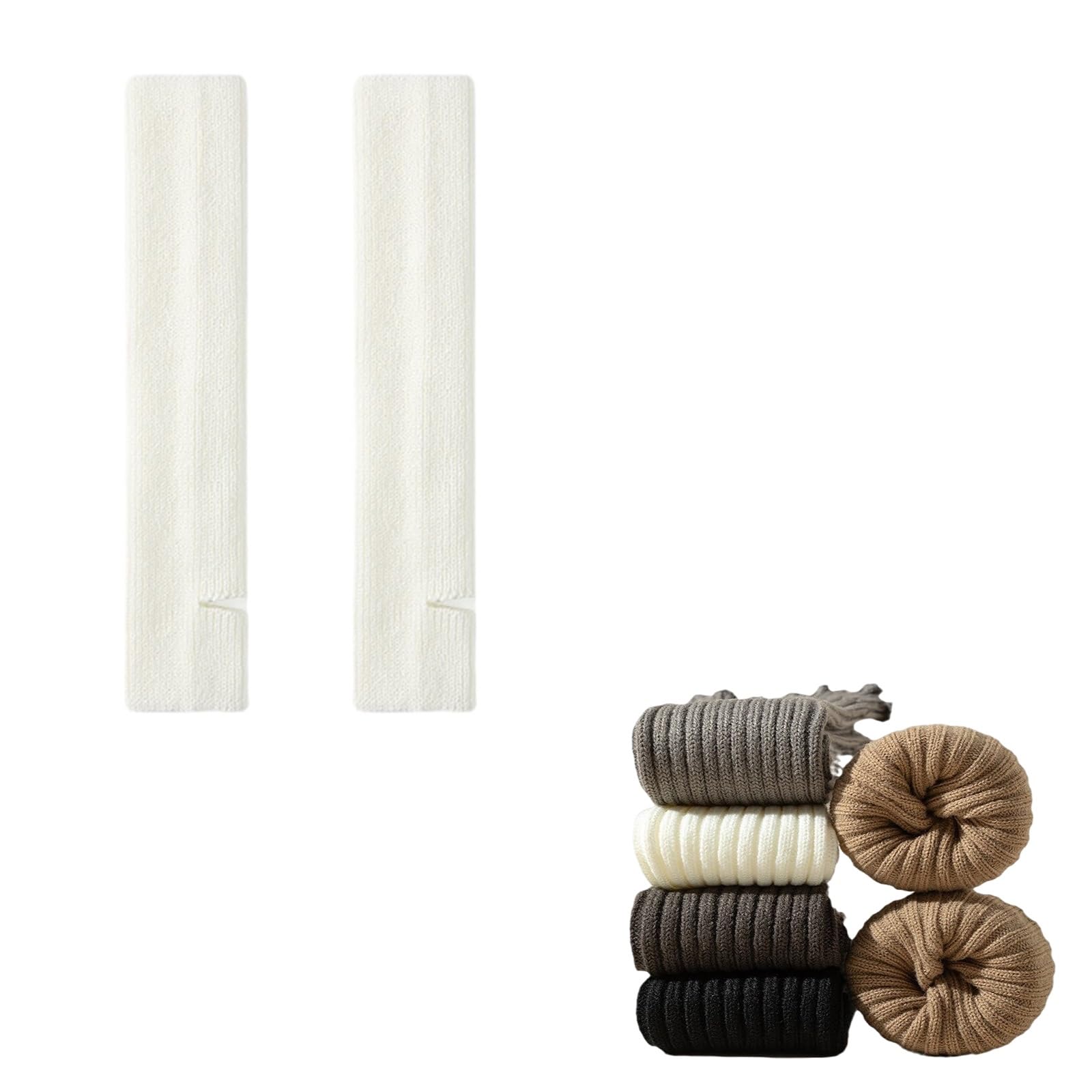 Chaussettes Chauffantes Femmes Haut de Gamme : Style Sport Preppy Blanc