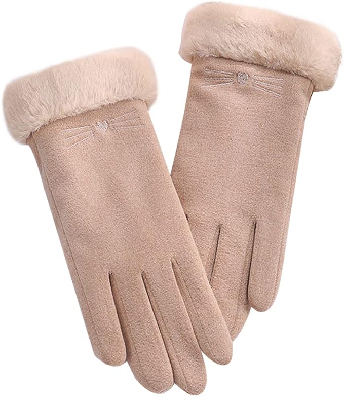 Winter Gloves For Women, Touch Screen Cashmere Snow Gloves Winter Women Warm Cycling Touchscreen Ladies Thermal Gloves