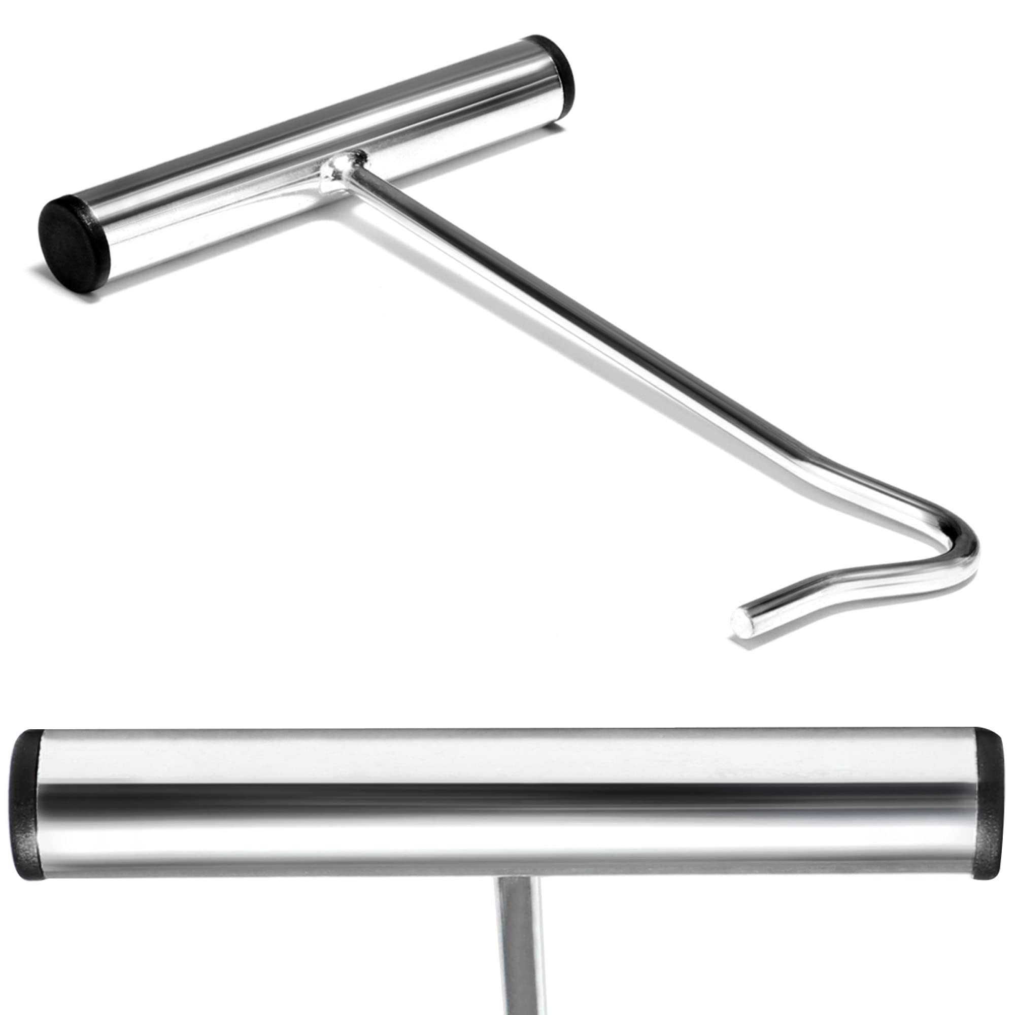 COM-FOUR® extracteur de Cheville en Acier Inoxydable 1x - extracteur de Crochet pour Un Retrait Facile des Chevilles et des Crochets - Accessoires de Tente pour (Acier Inoxydable - 1 pièce)