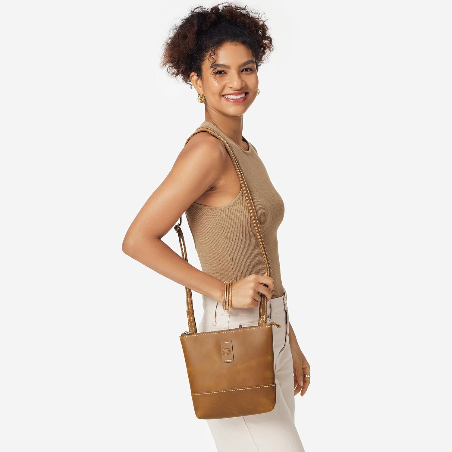 S-ZONE Leather Crossbody Bags for Women Small Over the Shoulder Purses and Handbags Trendy - Image 2