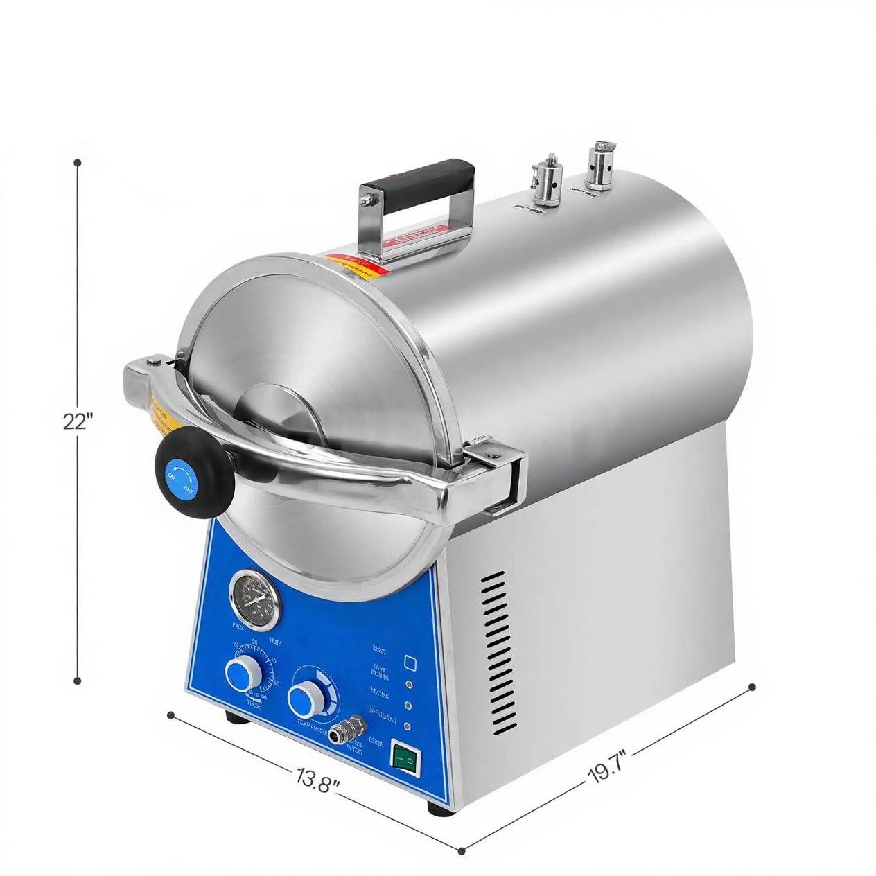 USA Stcok 24L Tabletop Steam Sterilizer Adjustable Temperature Timer Autoclave Sterilizer TM-T24J