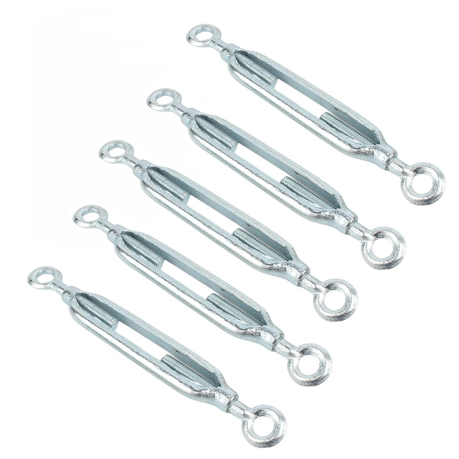 Tensores de acero galvanizado M14 con ojo y ojo/gancho y ojo/gancho y gancho for cables de tensión, cuerdas y cadenas((eye-eye) M14,5pcs)