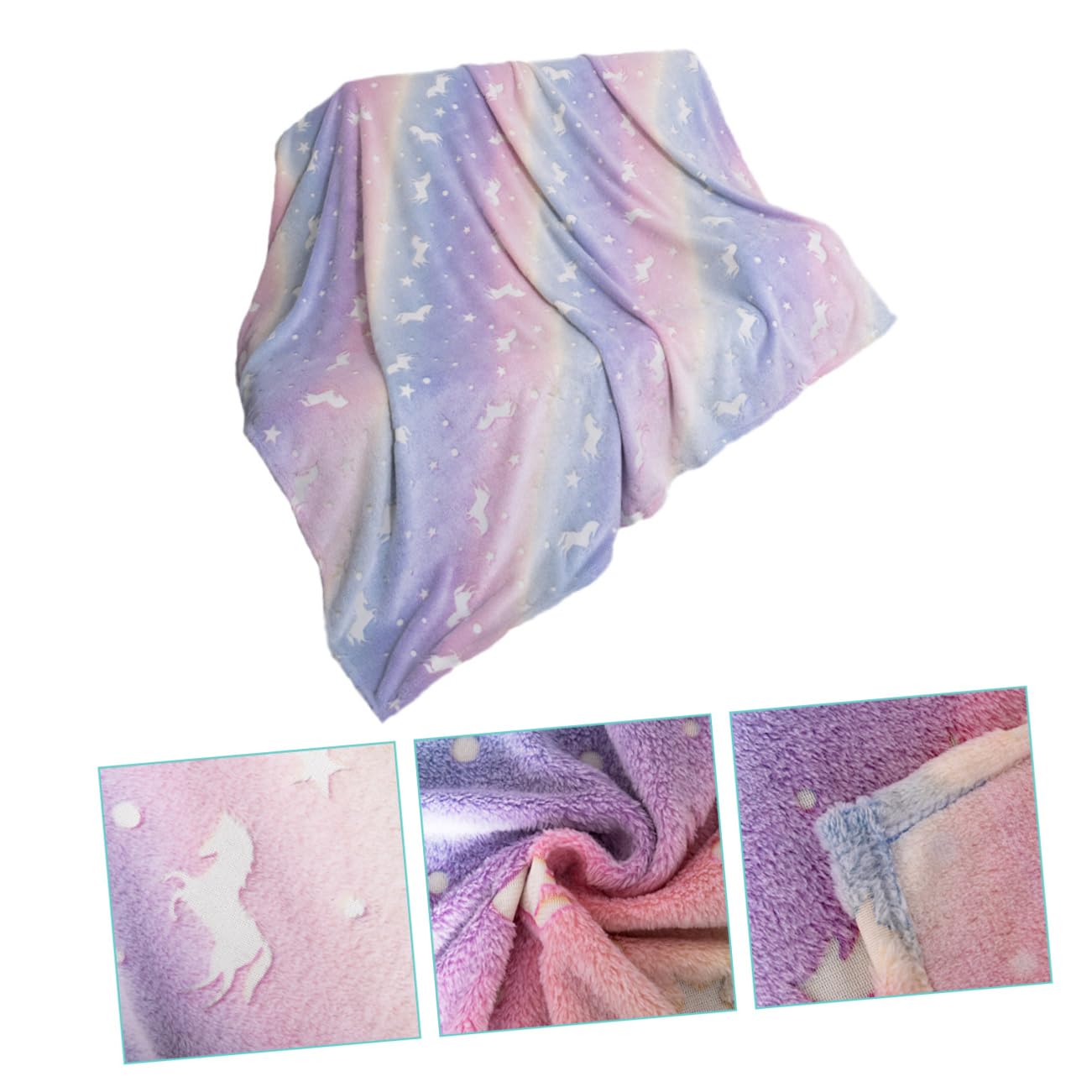 TOPBATHY Manta de Unicornio Nocturna de Poliéster, Suave para Niños
