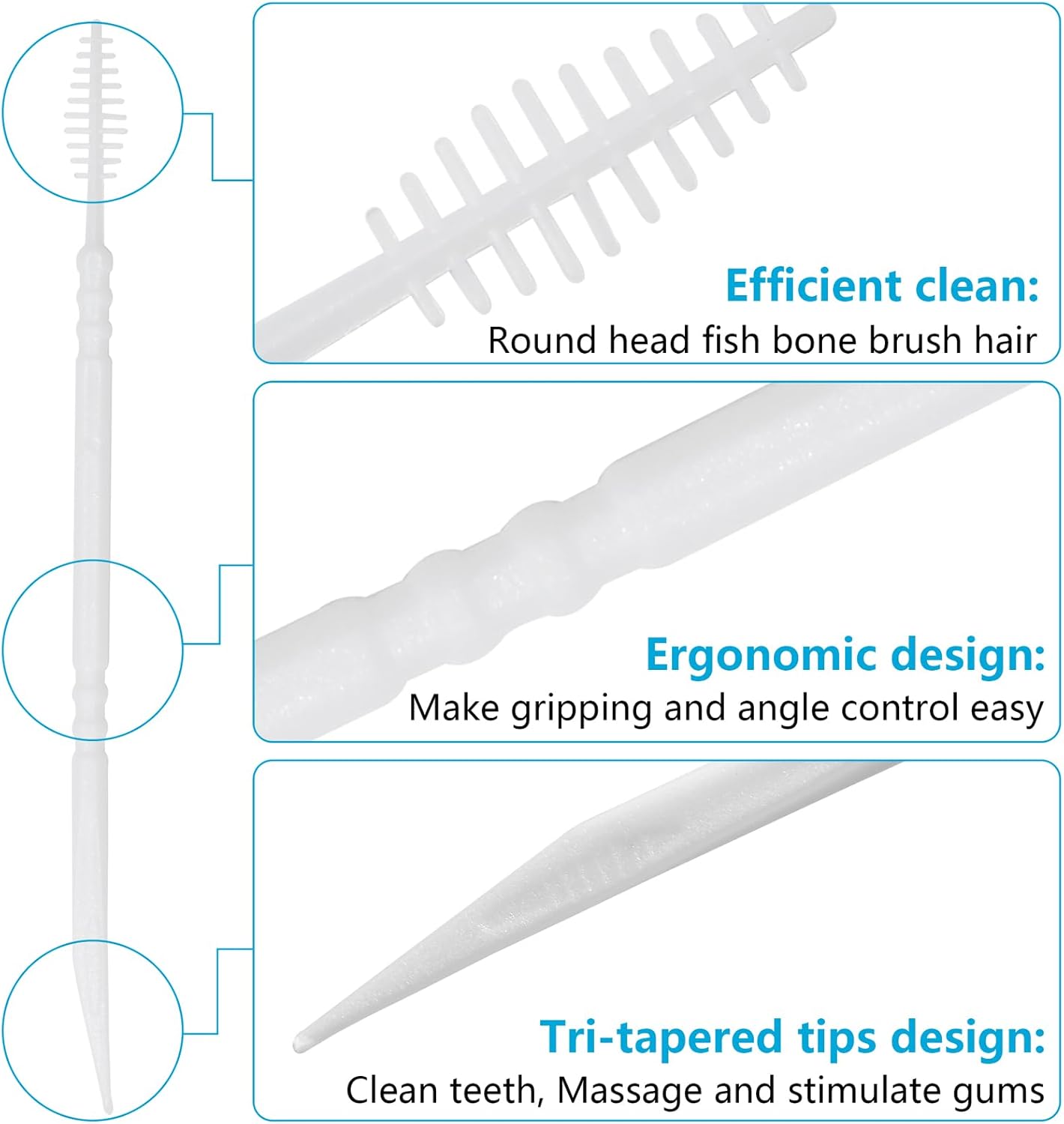 DanTicy Brushpicks Interdental Toothpicks,Soft Bristle Dental Floss Picks Toothpicks,Helps Removes Plaque and Debris Between Your Teeth