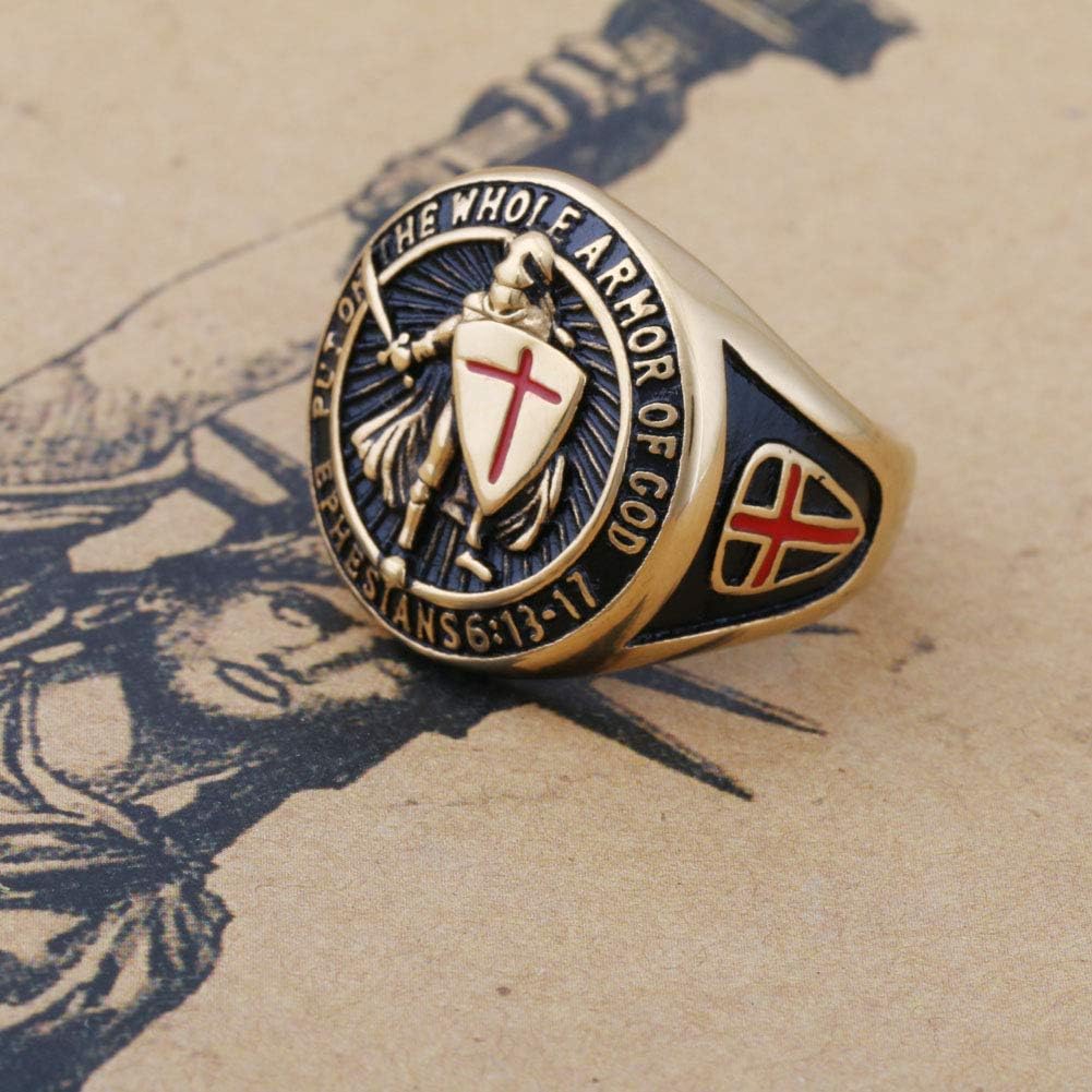 Put On The Whole Armor Of God Prayer Mens Cool Jewelry Ring Knights Templar
