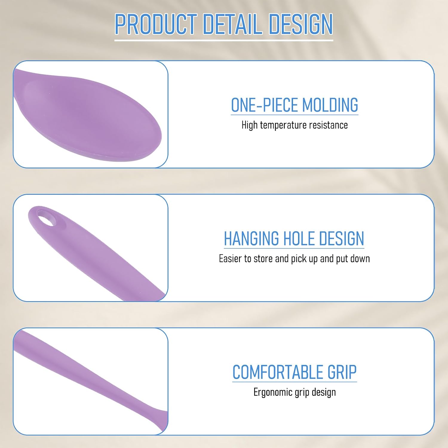 4 Pieces Silicone Cooking Spoons - 27 cm Mixing Spoon Long Handle, Non-Stick Silicone Spoon for Kitchen, Cooking, Baking and Stirring, Silicone Serving Spoon, BPA Free and Heat Resistant image 2