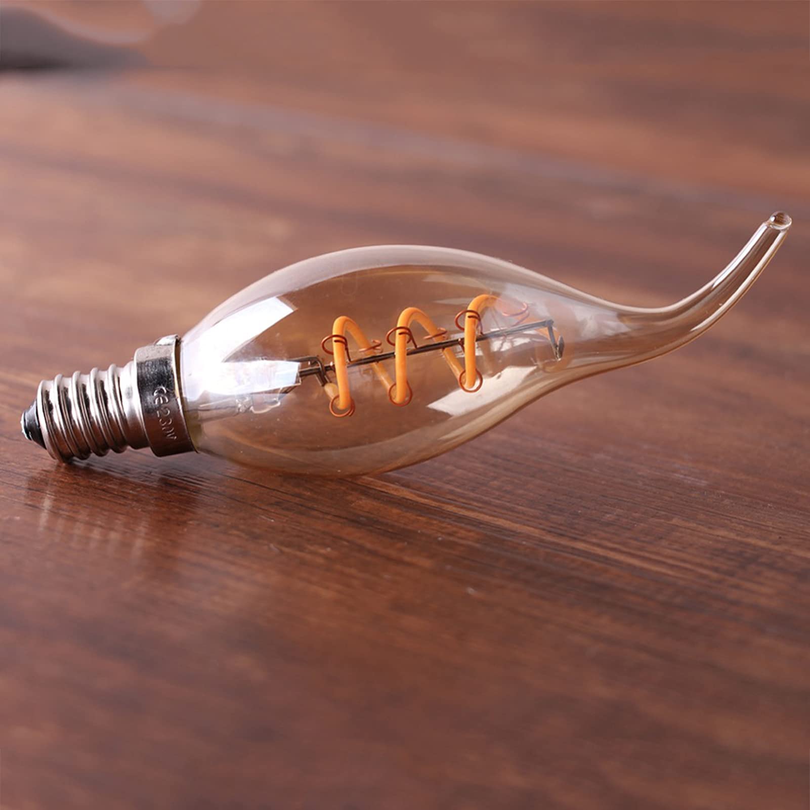 Paquete 6 bombillas LED Edison vintage regulables E12 3 W, equivalente a 30 W, 360 grados; Bombilla filamento LED espiral ahorro energía con ángulo haz C35T,