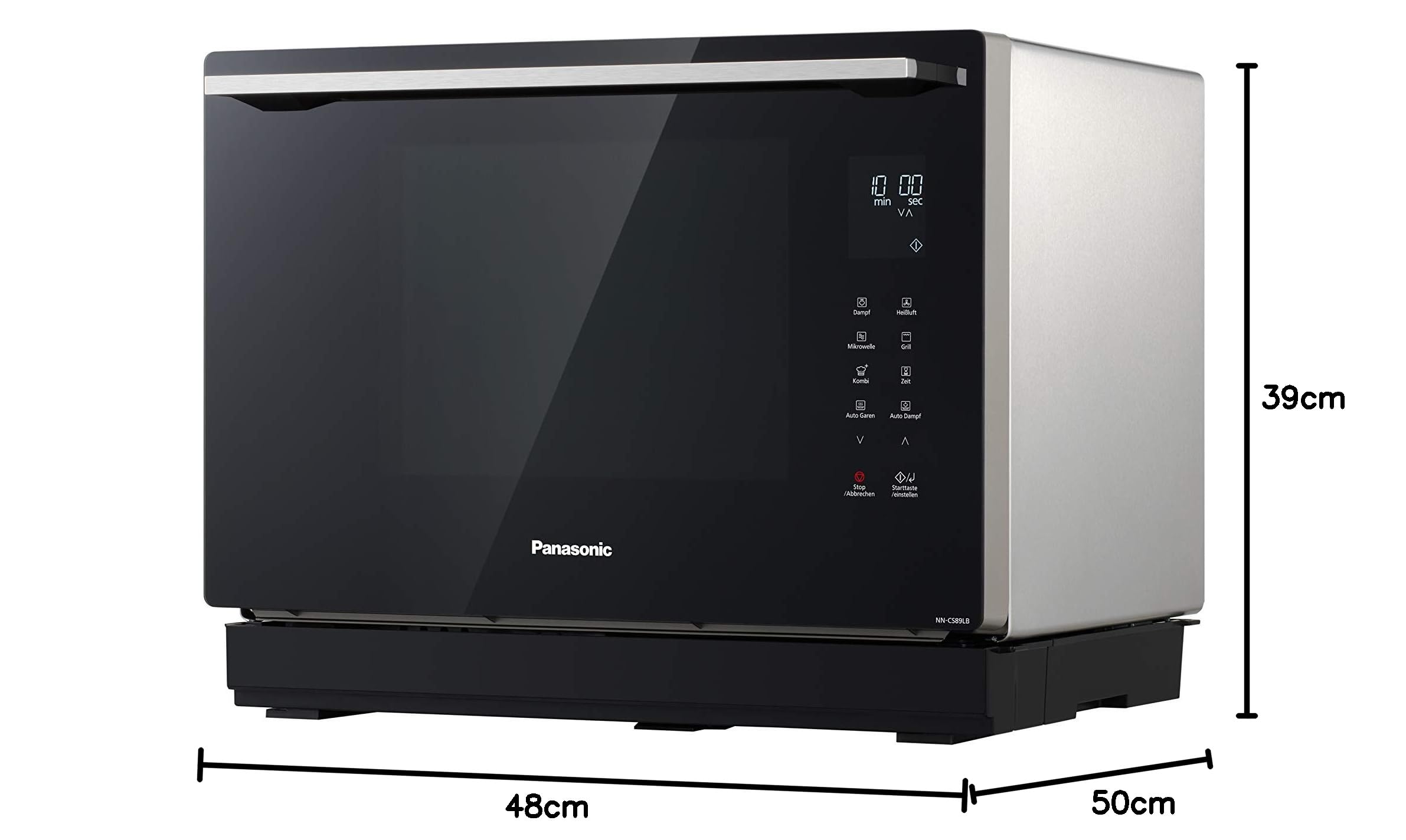Panasonic Forno Microonde 4 in 1 Combinato, a Vapore, Inossidabile, Acciao inox nero