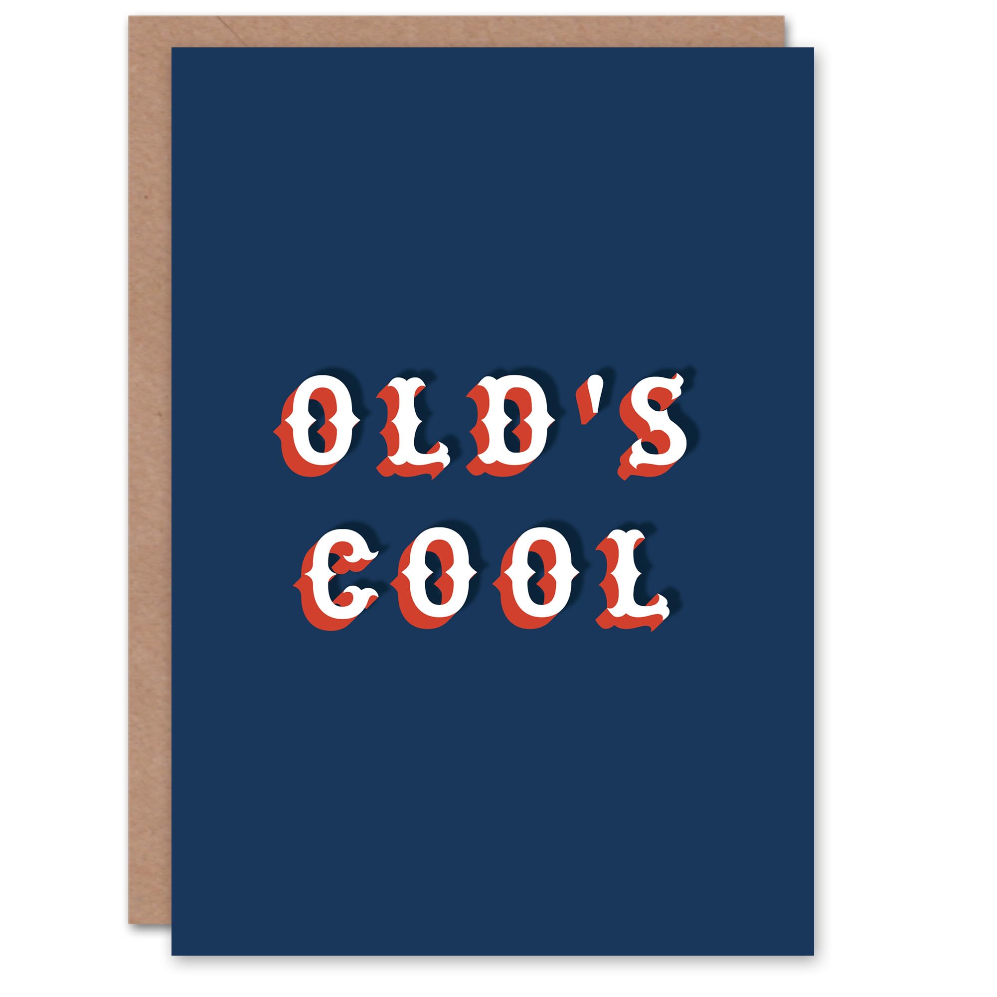 Artery8 Birthday Card Old Cool School Wordplay For Him Man Male Dad Brother Papa Grandad Greeting Card Fun Funny Humour Joke