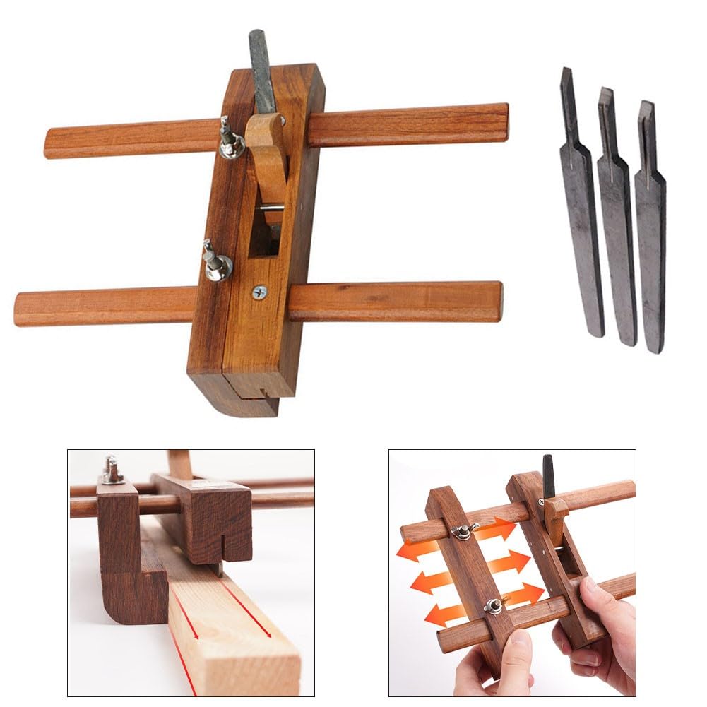 Pialla in legno per scanalature, falegnameria, strumento per la lavorazione | Questa pialla scanalata in legno presenta un design ergonomico per una presa comoda e un controllo preciso durante la