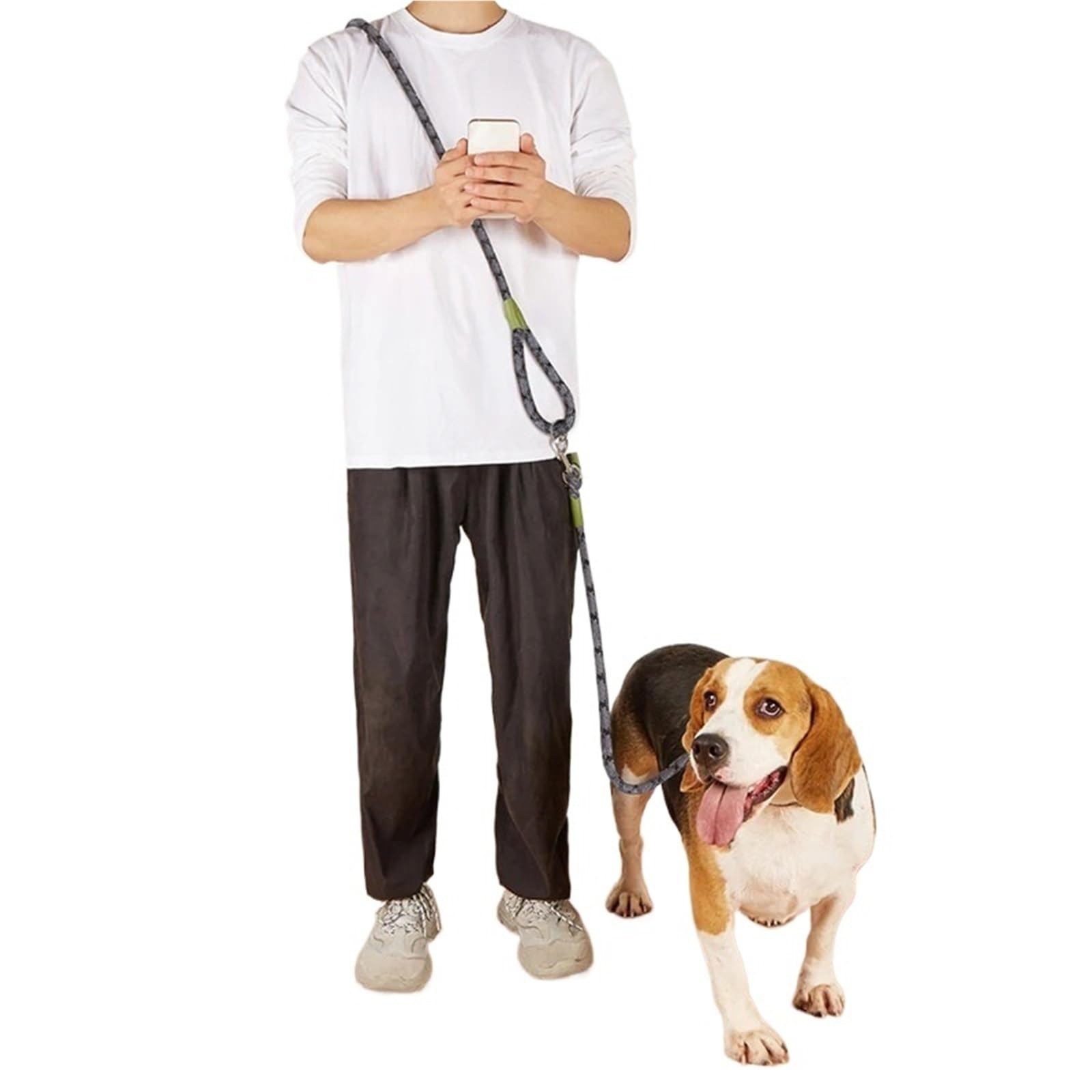 Laisse en Nylon for Chien de Compagnie, Corde de Traction for Courir, Mains Libres, for Petits, Moyens et Grands Chiens pour Ceinture, Running(Orange,L 1.2x235cm)