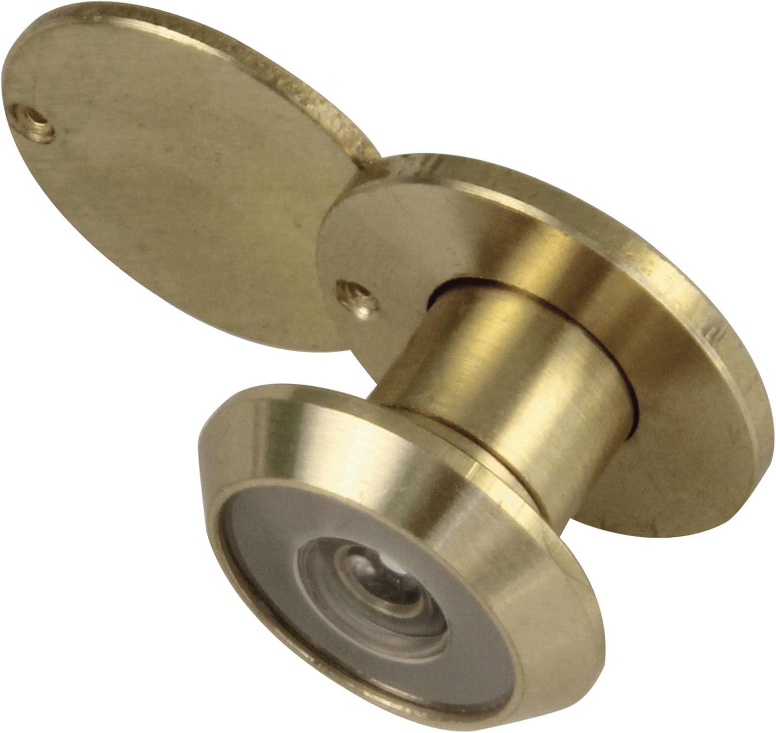 Amig - Viewer with Super Angle Lens for Interior and Exterior Doors | Viewer with Privacy Cover | Brass | Gold Colour | Measurements: Diameter 14 mm | Door Thickness 15-25 mm