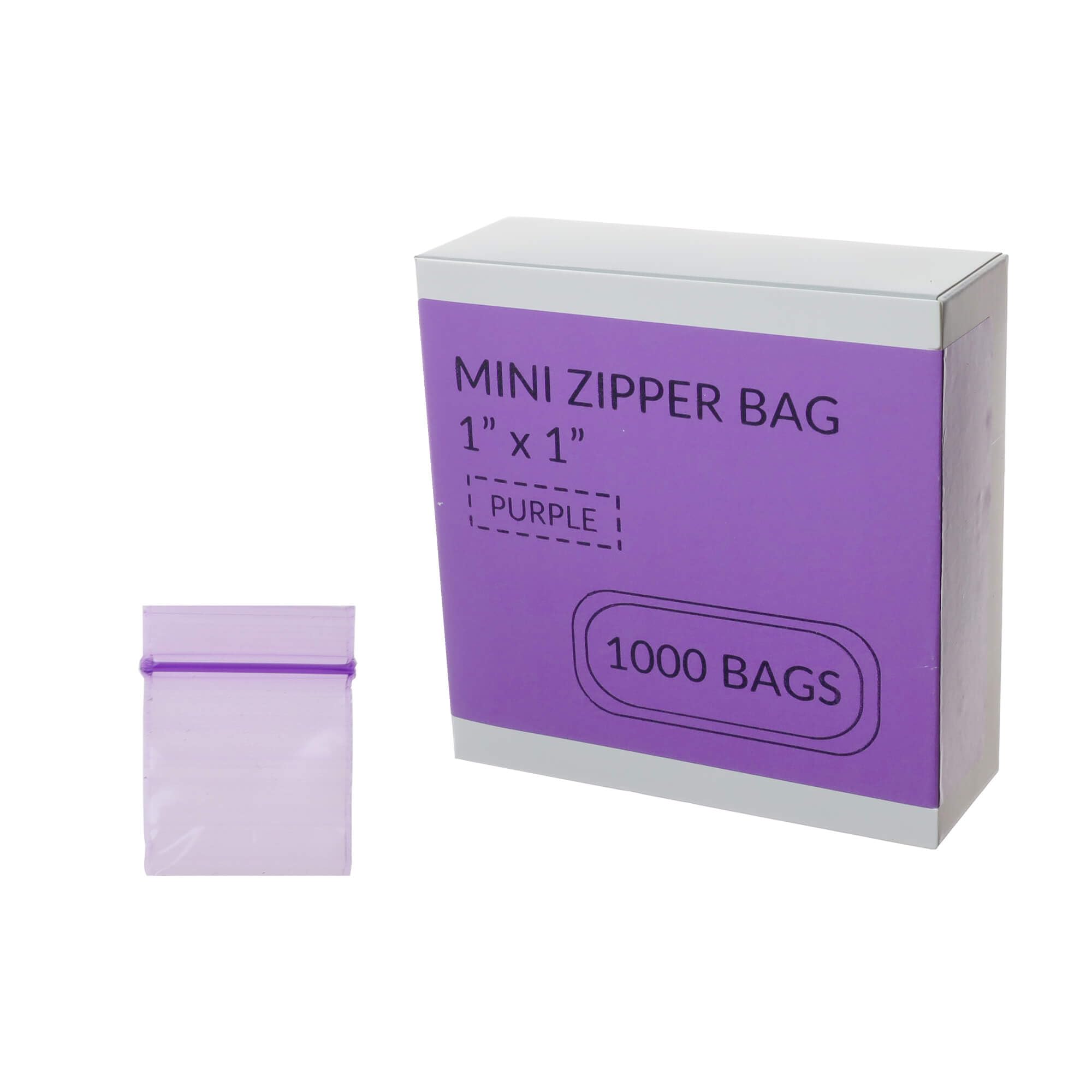 Photo 1 of 1000 Pcs Plastic Zip Bags, Purple 1"x1" Mini Reusable Zipper Sealable Bags For Button, Storage, Screws