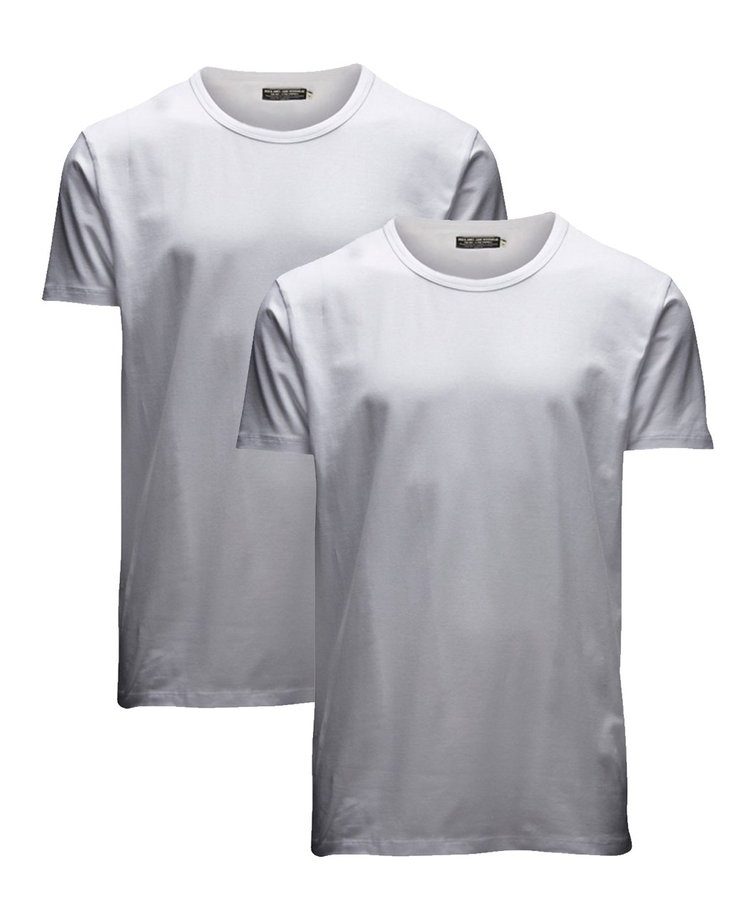 Jack & Jones Men's Optical White Crew Neck T-Shirt Basic 12058529 Pack Of 2, White, L
